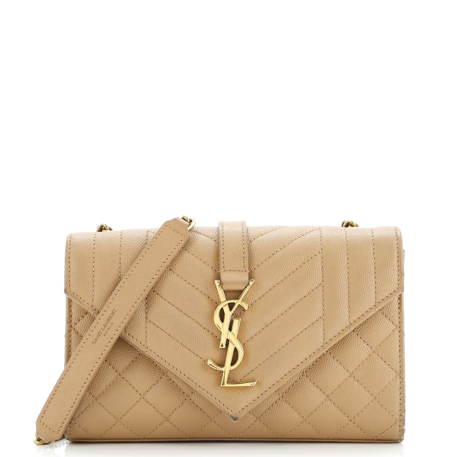 Saint Laurent Classic Monogram Envelope Satchel Mixed Matelasse Leather Small