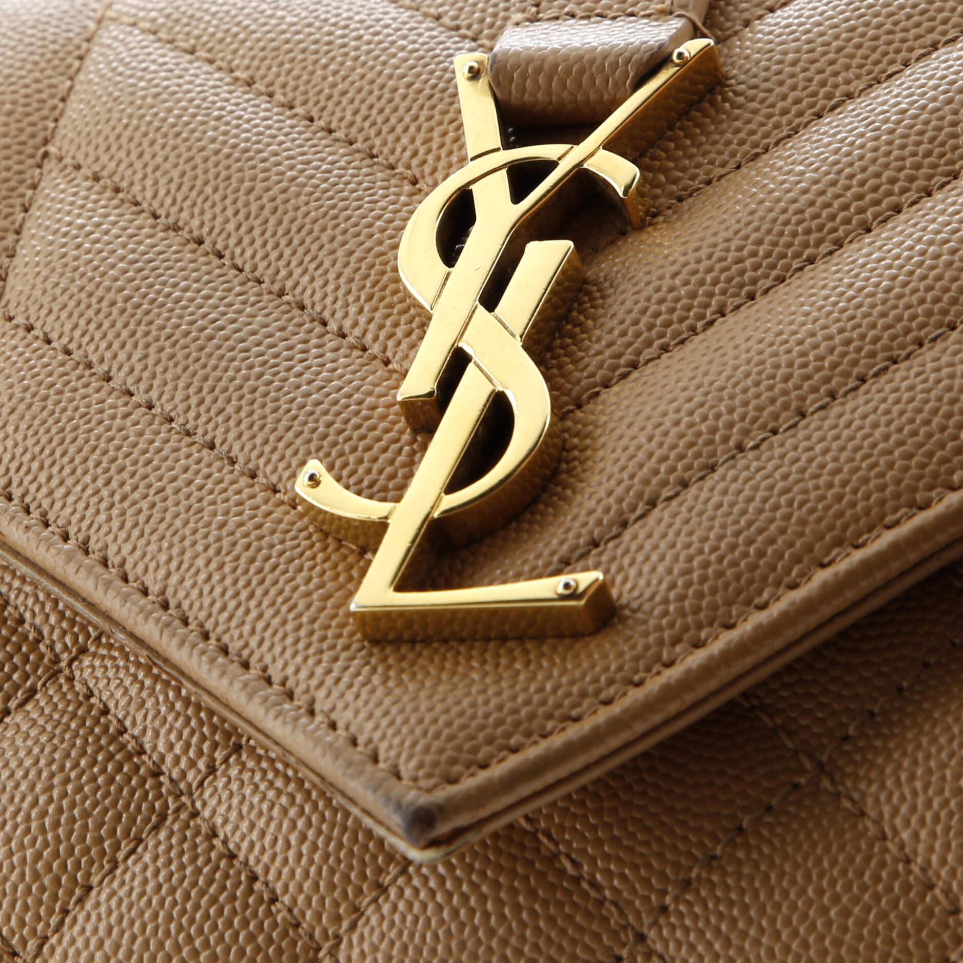 Saint Laurent Classic Monogram Envelope Satchel Mixed Matelasse Leather Small