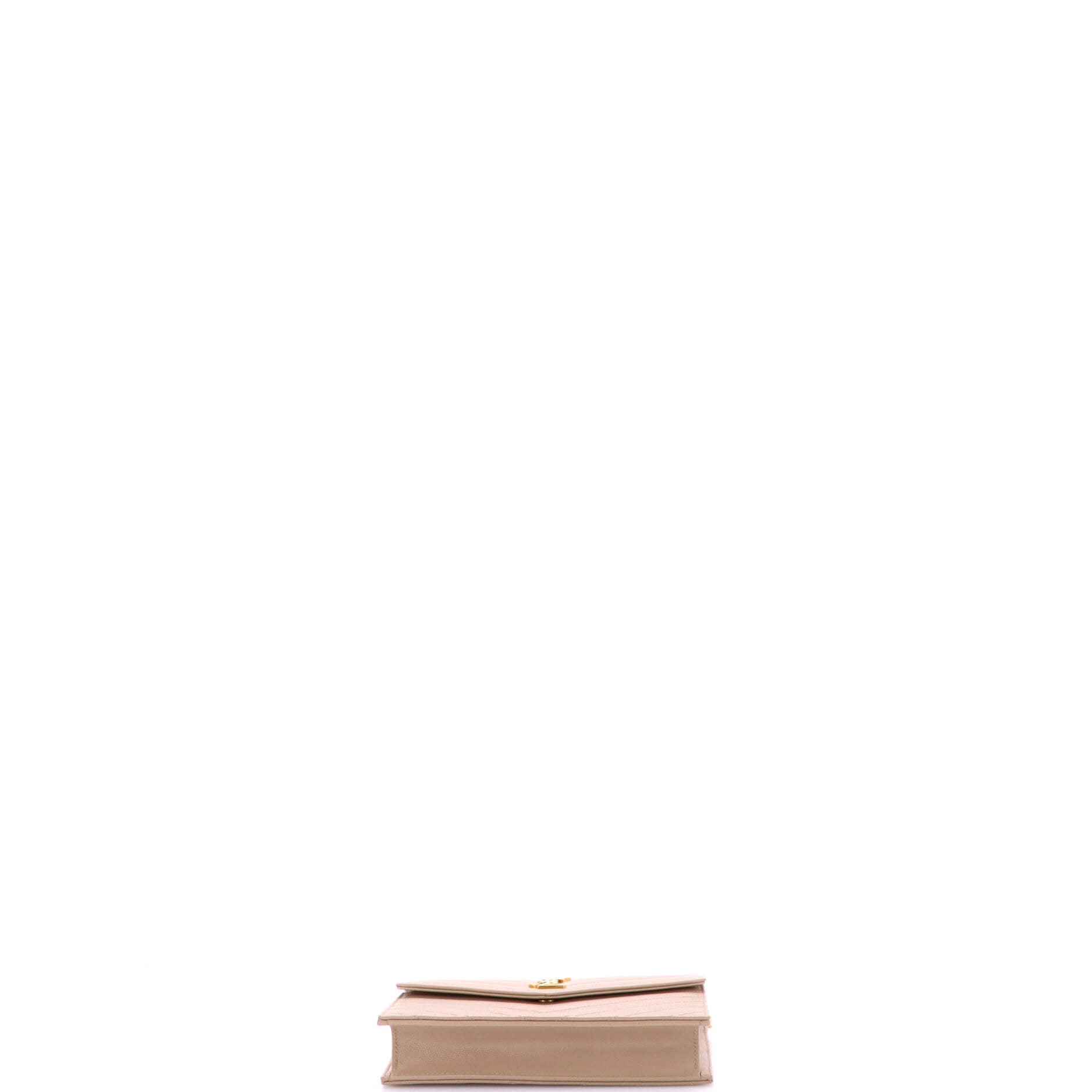 Saint Laurent Classic Monogram Wallet on Chain Matelasse Chevron Leather Small