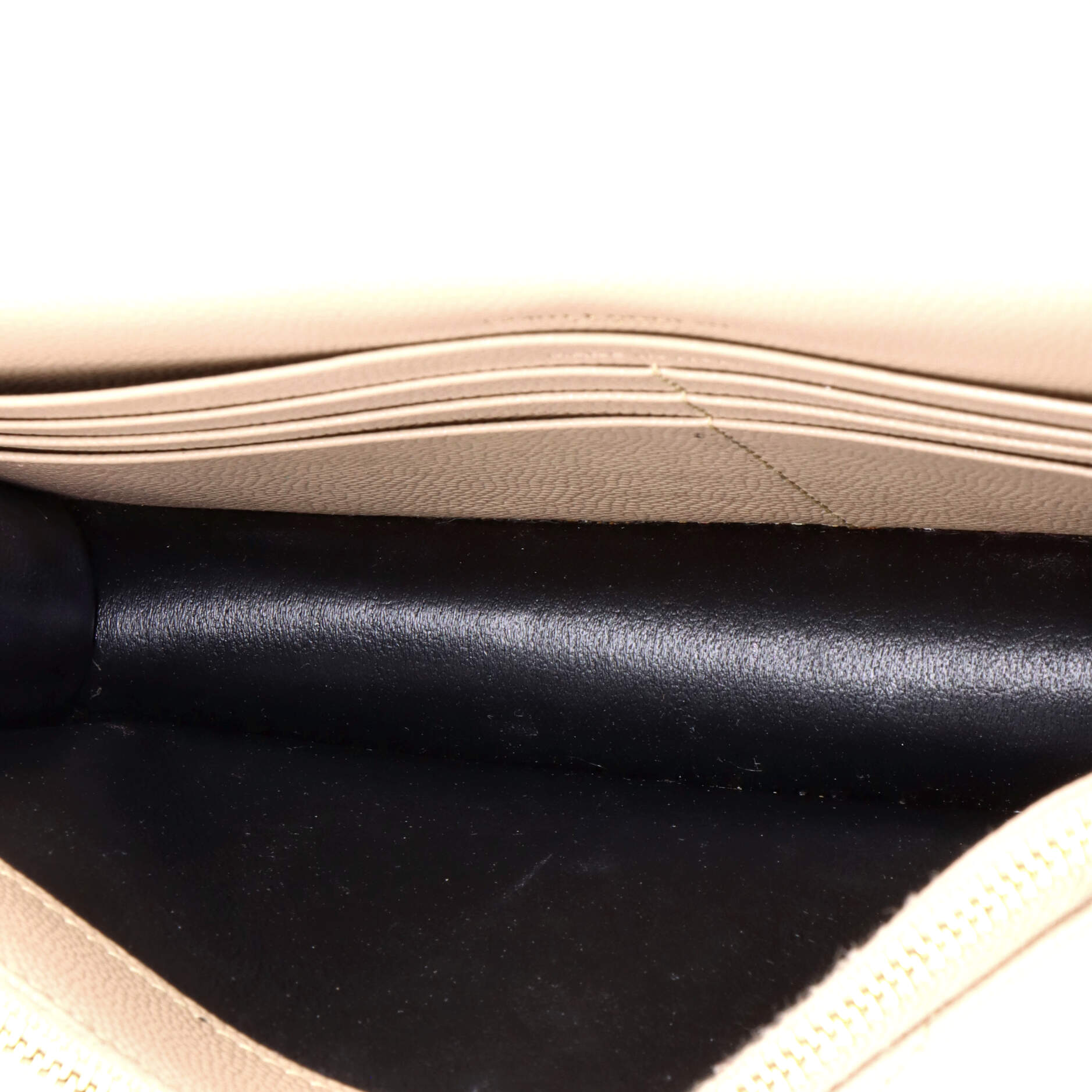 Saint Laurent Classic Monogram Wallet on Chain Matelasse Chevron Leather Small