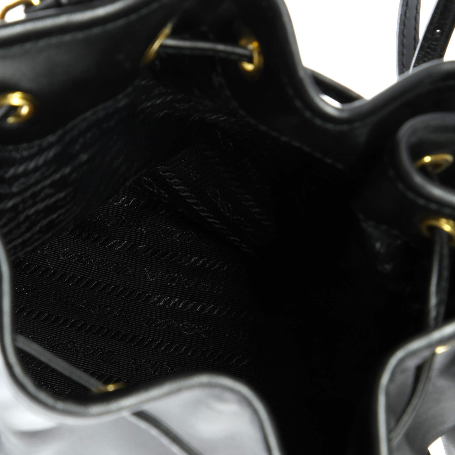 Prada Drawstring Pocket Bucket Bag Soft Calf Small