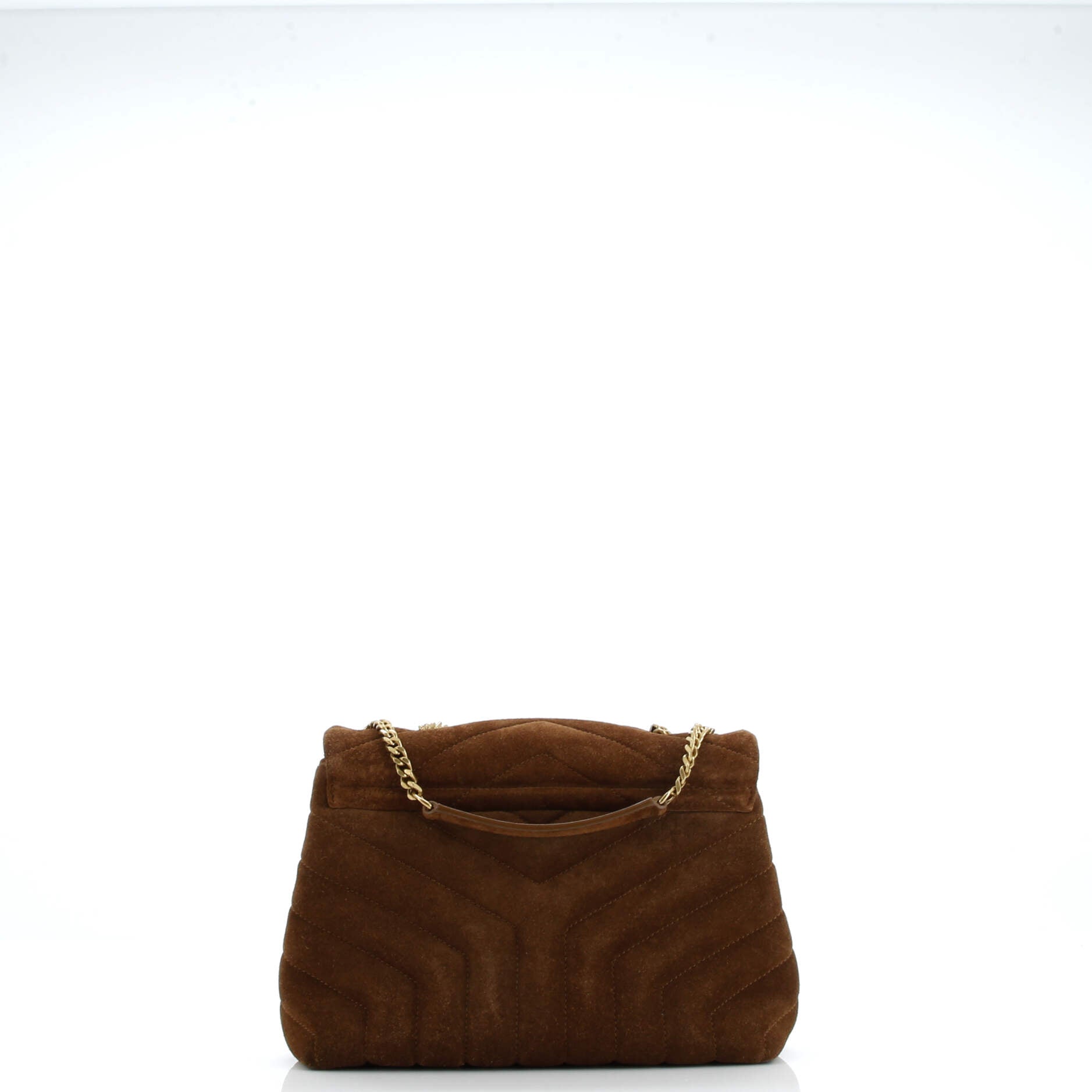 Saint Laurent Loulou Shoulder Bag Matelasse Chevron Suede Small