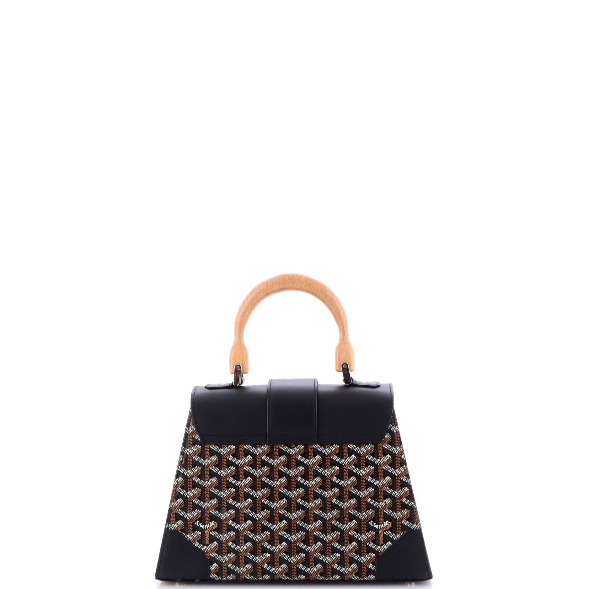 Goyard Saigon Top Handle Bag Coated Canvas with Leather PM