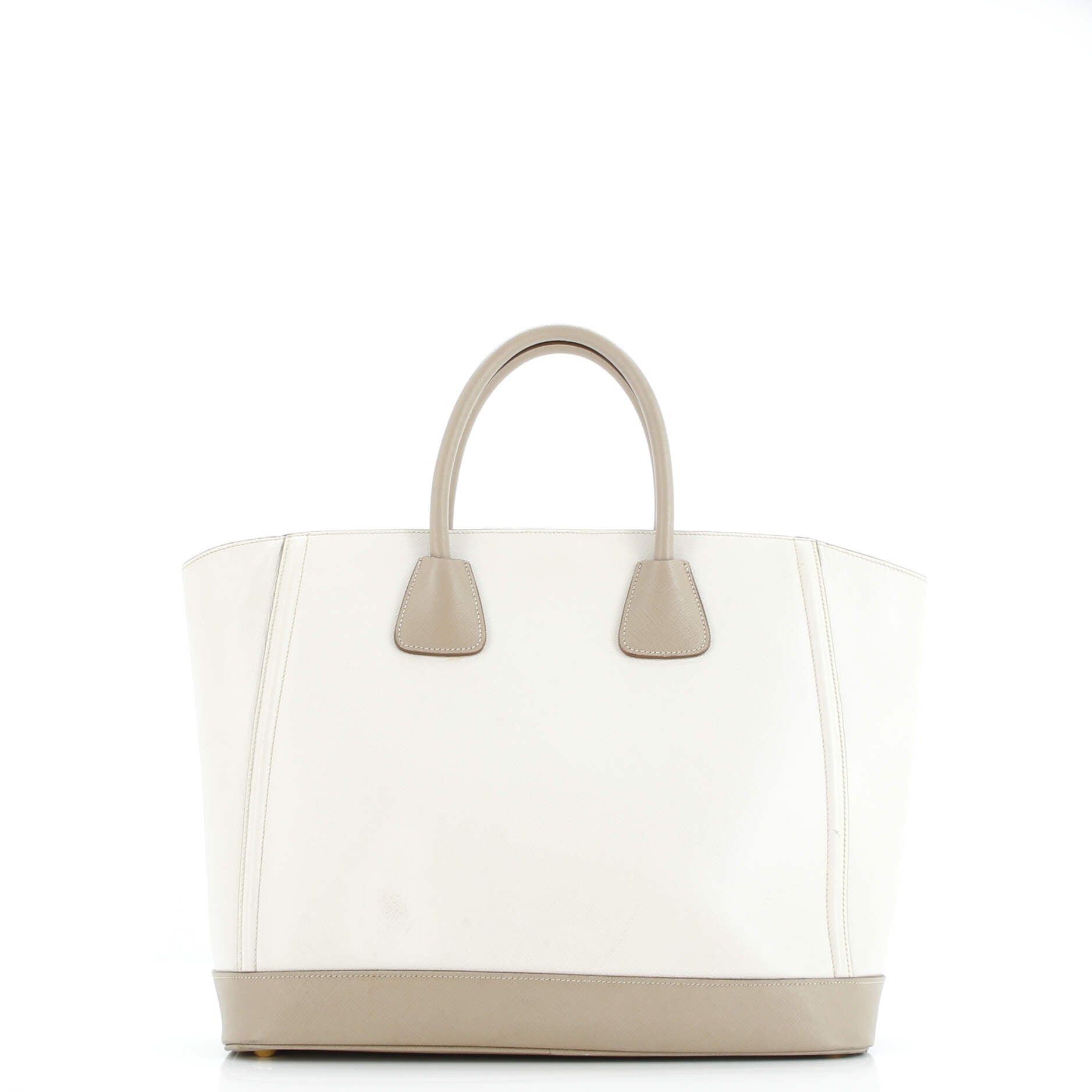 Prada Bicolor Open Tote Saffiano Leather Medium