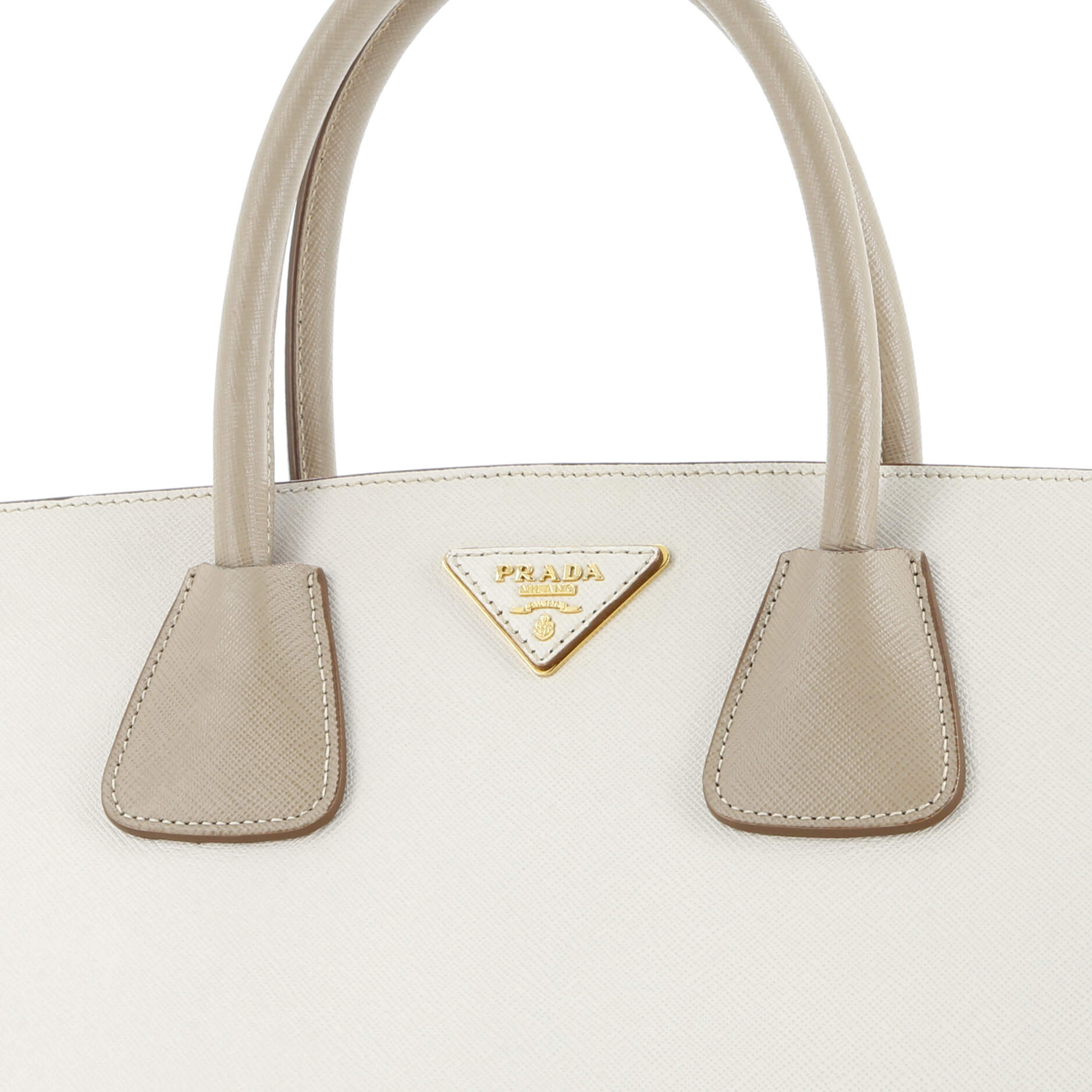 Prada Bicolor Open Tote Saffiano Leather Medium