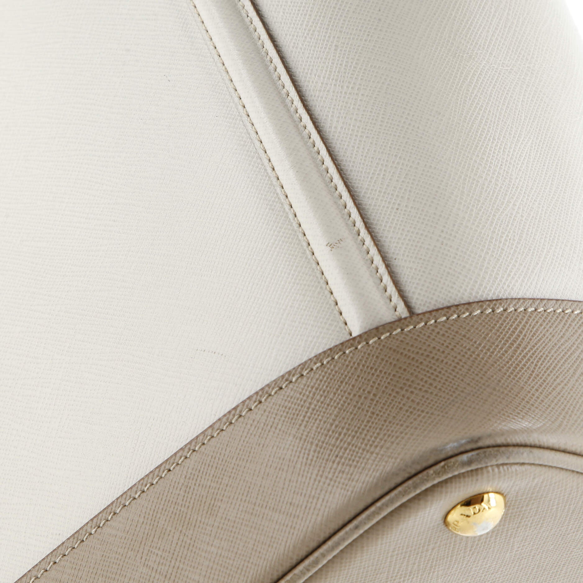 Prada Bicolor Open Tote Saffiano Leather Medium