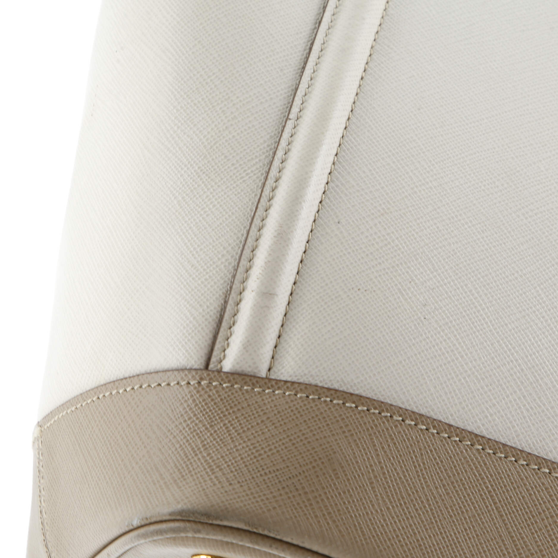 Prada Bicolor Open Tote Saffiano Leather Medium