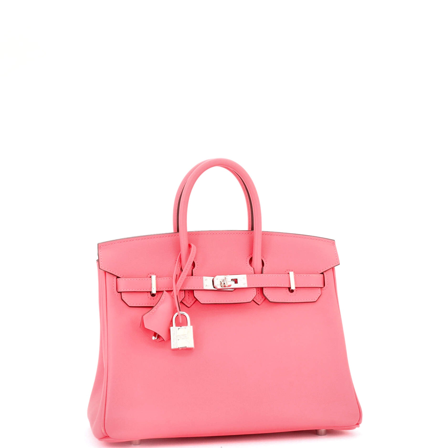 Hermes Birkin Handbag Pink Swift with Palladium Hardware 25