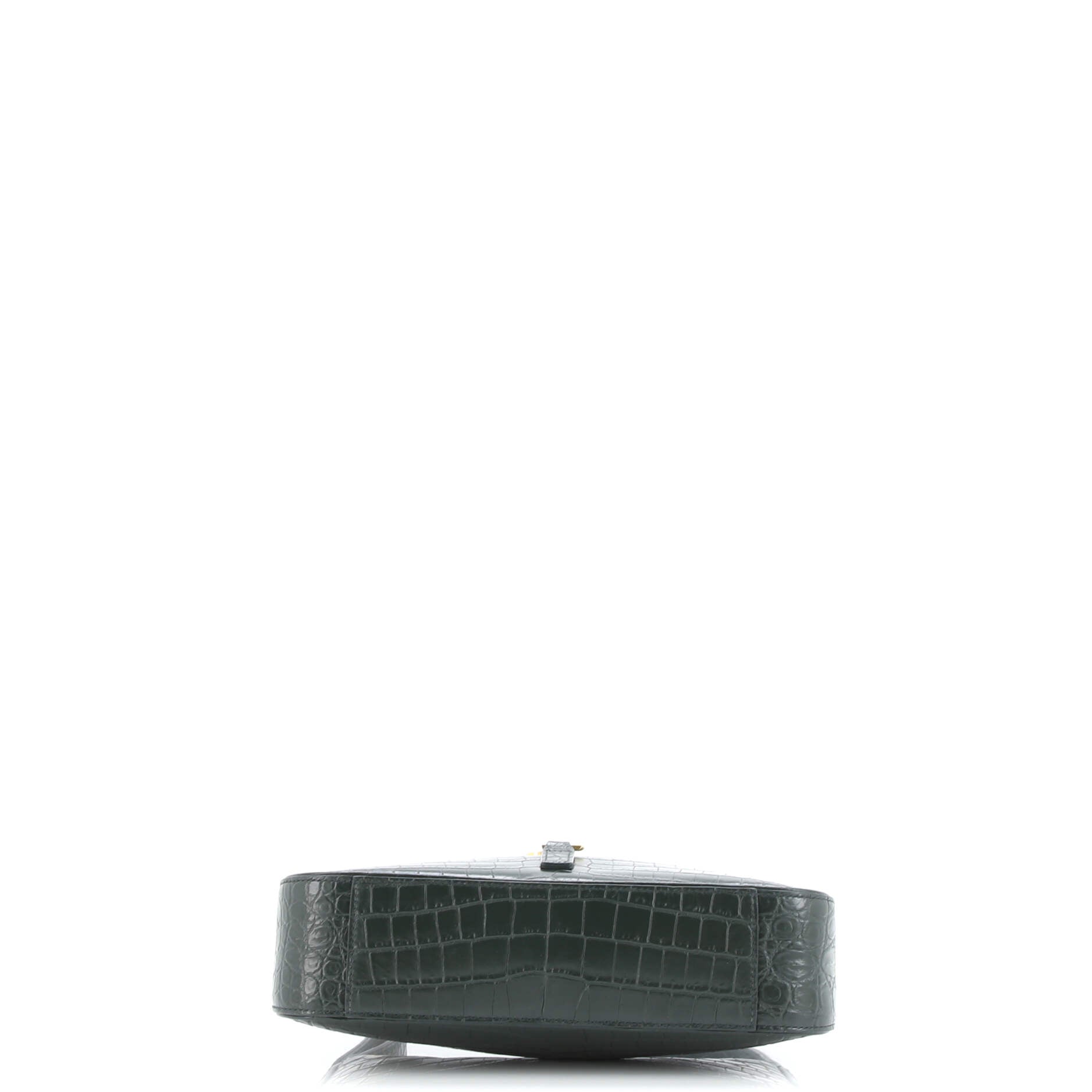 Saint Laurent Le 5 a 7 Hobo Crocodile Embossed Leather Small