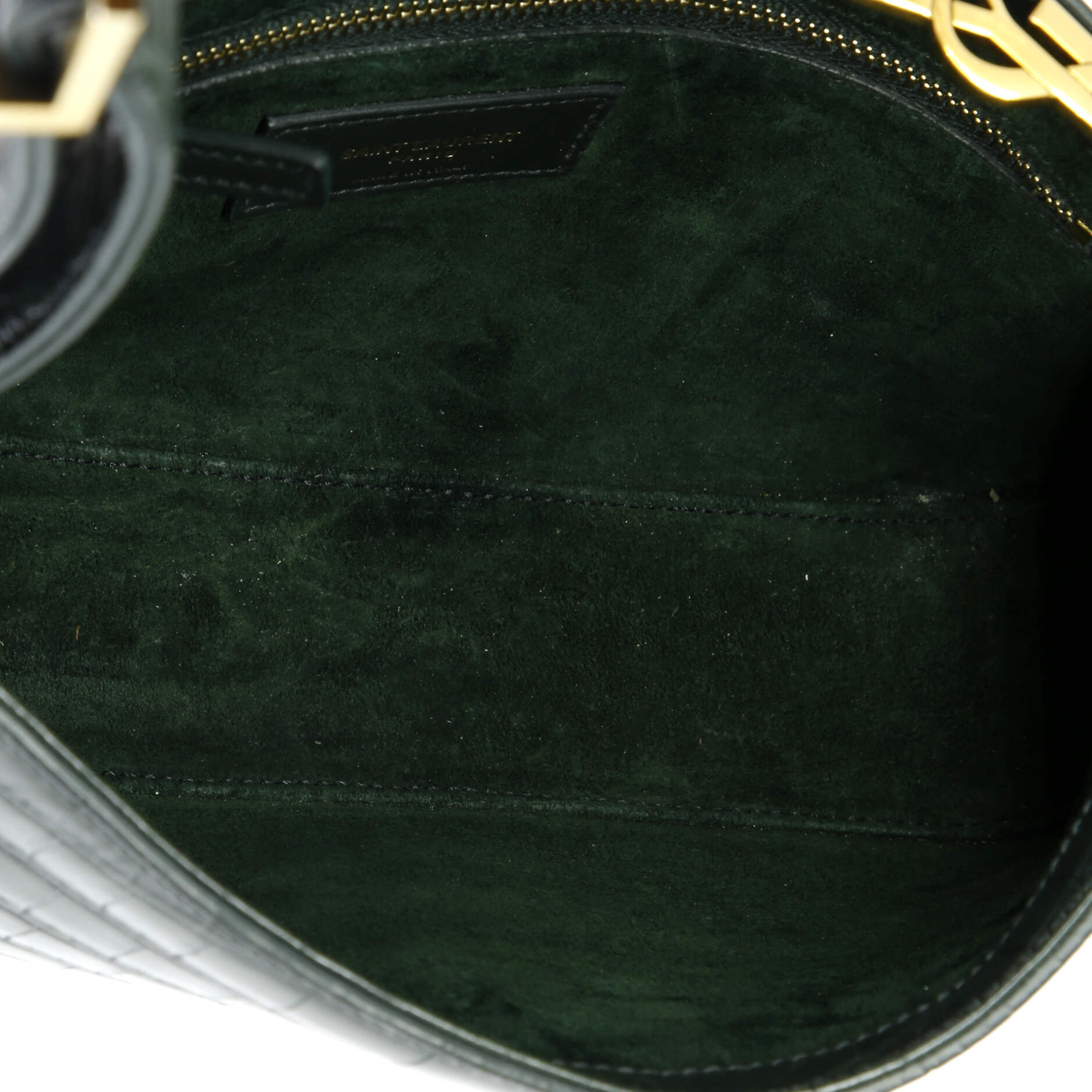 Saint Laurent Le 5 a 7 Hobo Crocodile Embossed Leather Small