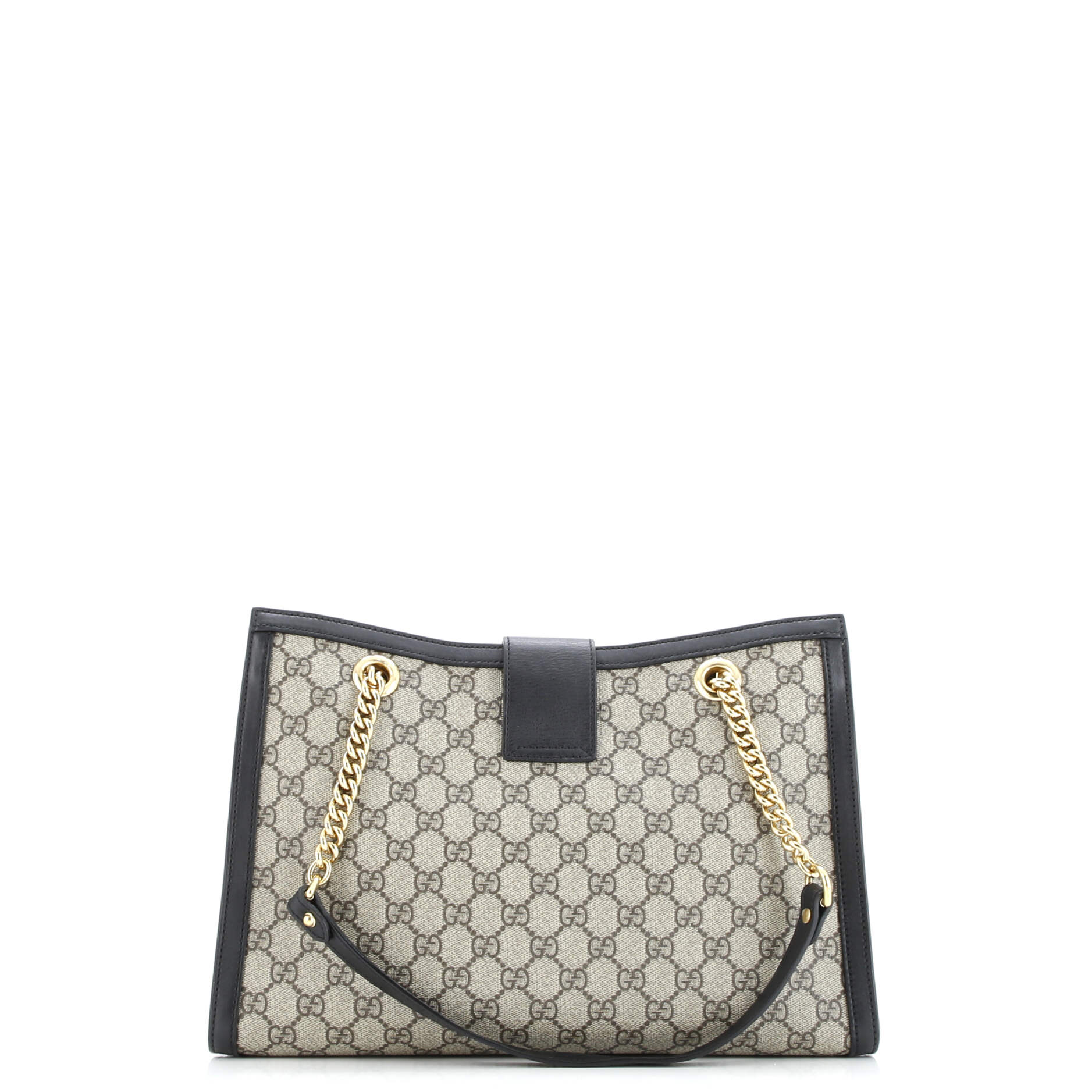 Gucci Padlock Chain Tote GG Coated Canvas with Leather Medium