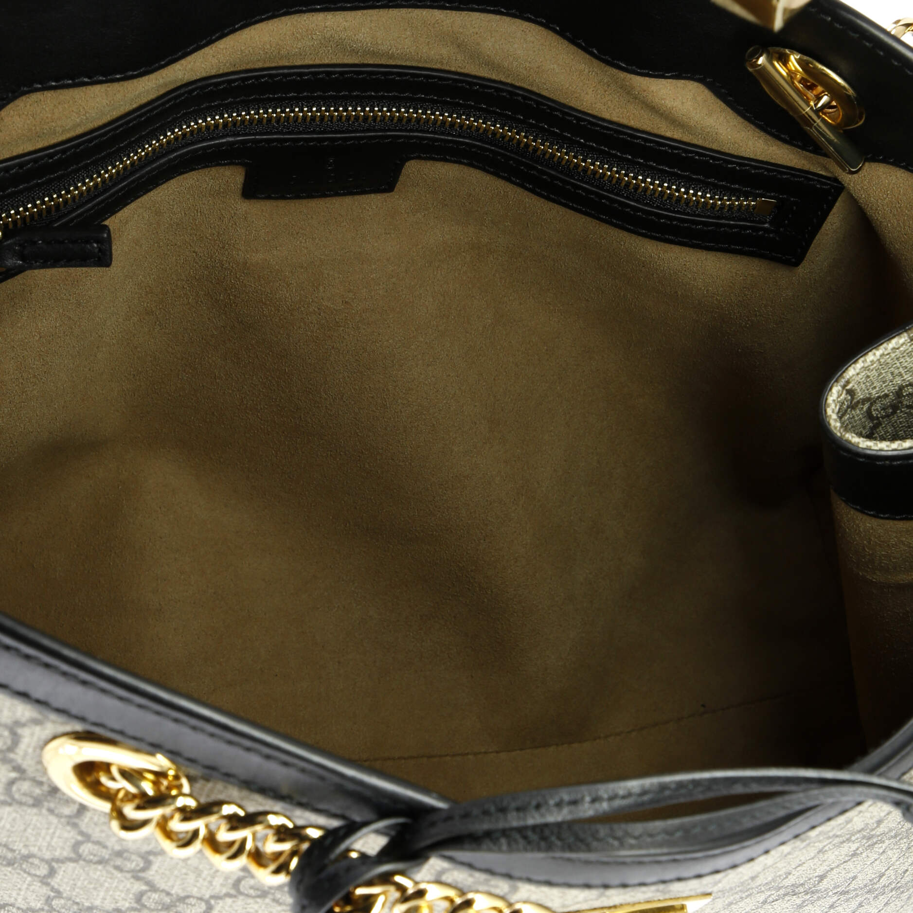 Gucci Padlock Chain Tote GG Coated Canvas with Leather Medium
