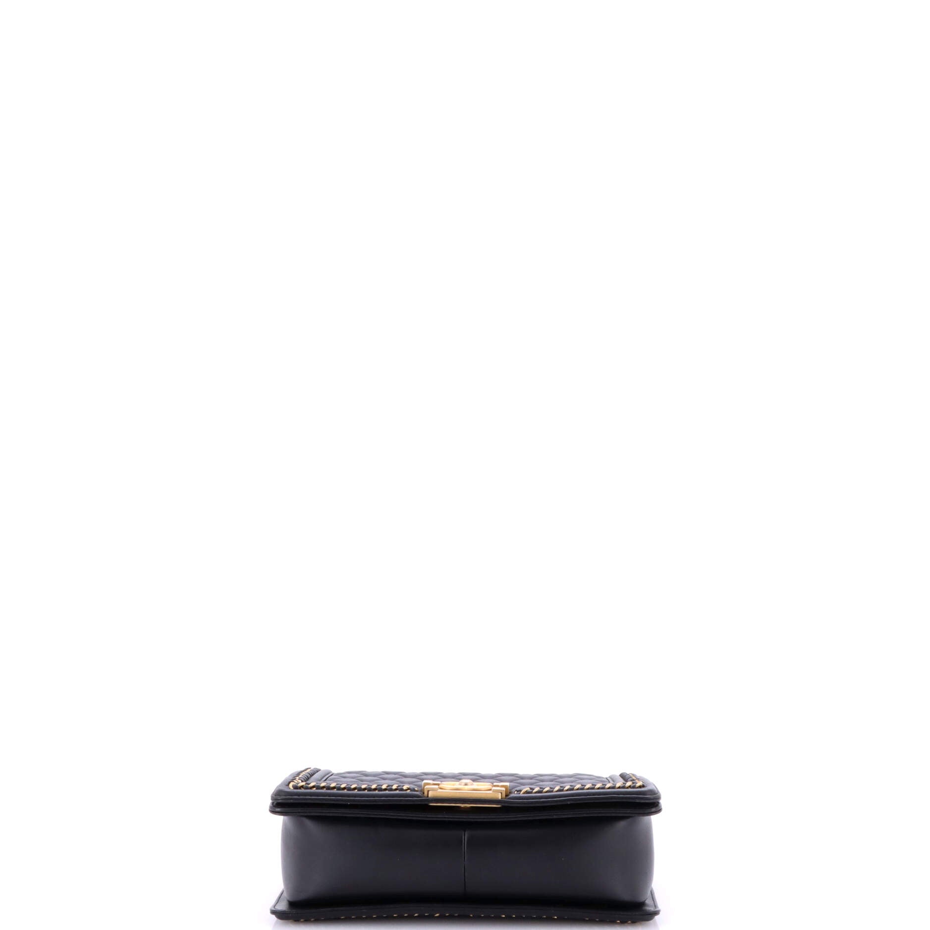 Chanel Chain Handle Boy Flap Bag Quilted Calfskin Old Medium