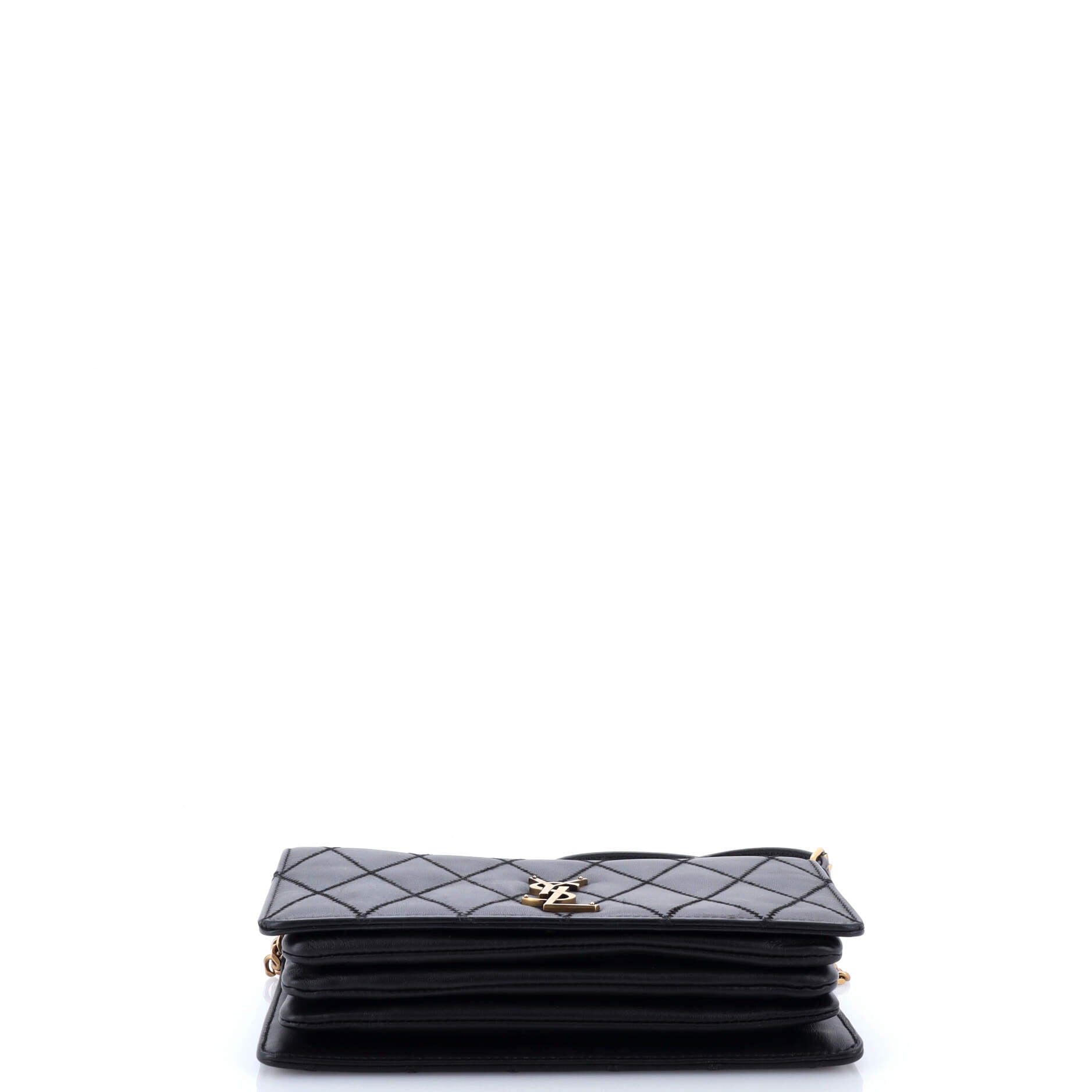 Saint Laurent Angie Chain Shoulder Bag Quilted Leather Small