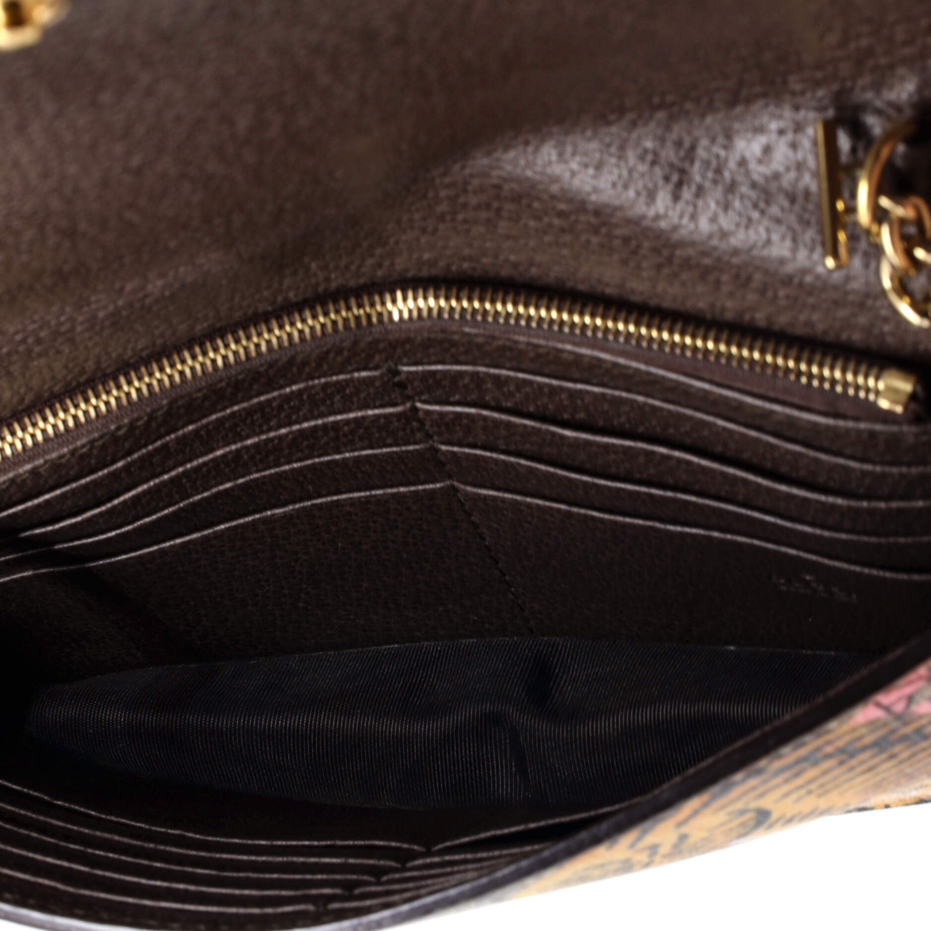 Gucci Chain Wallet Bengal Print GG Coated Canvas
