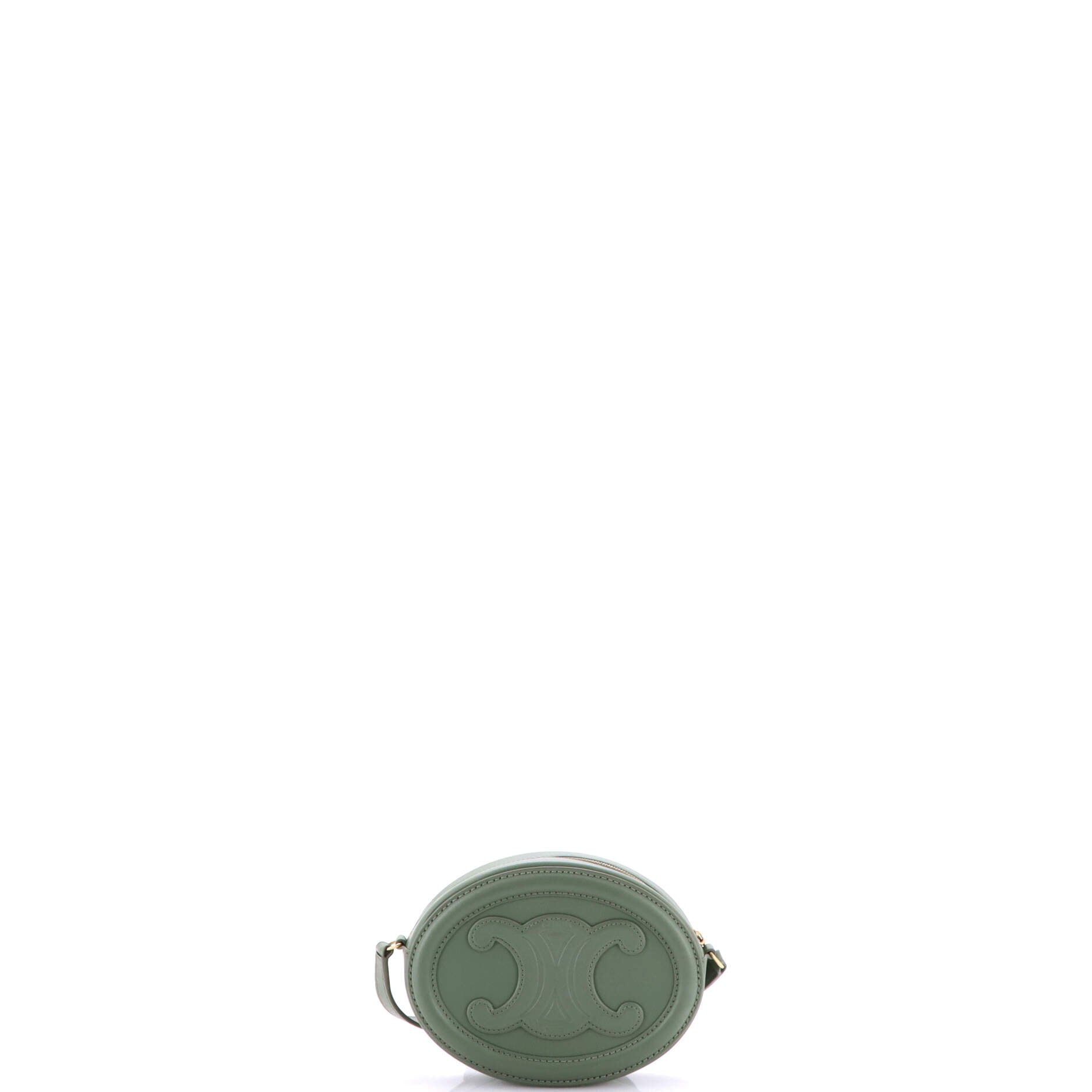 Celine Triomphe Oval Crossbody Bag Leather Mini