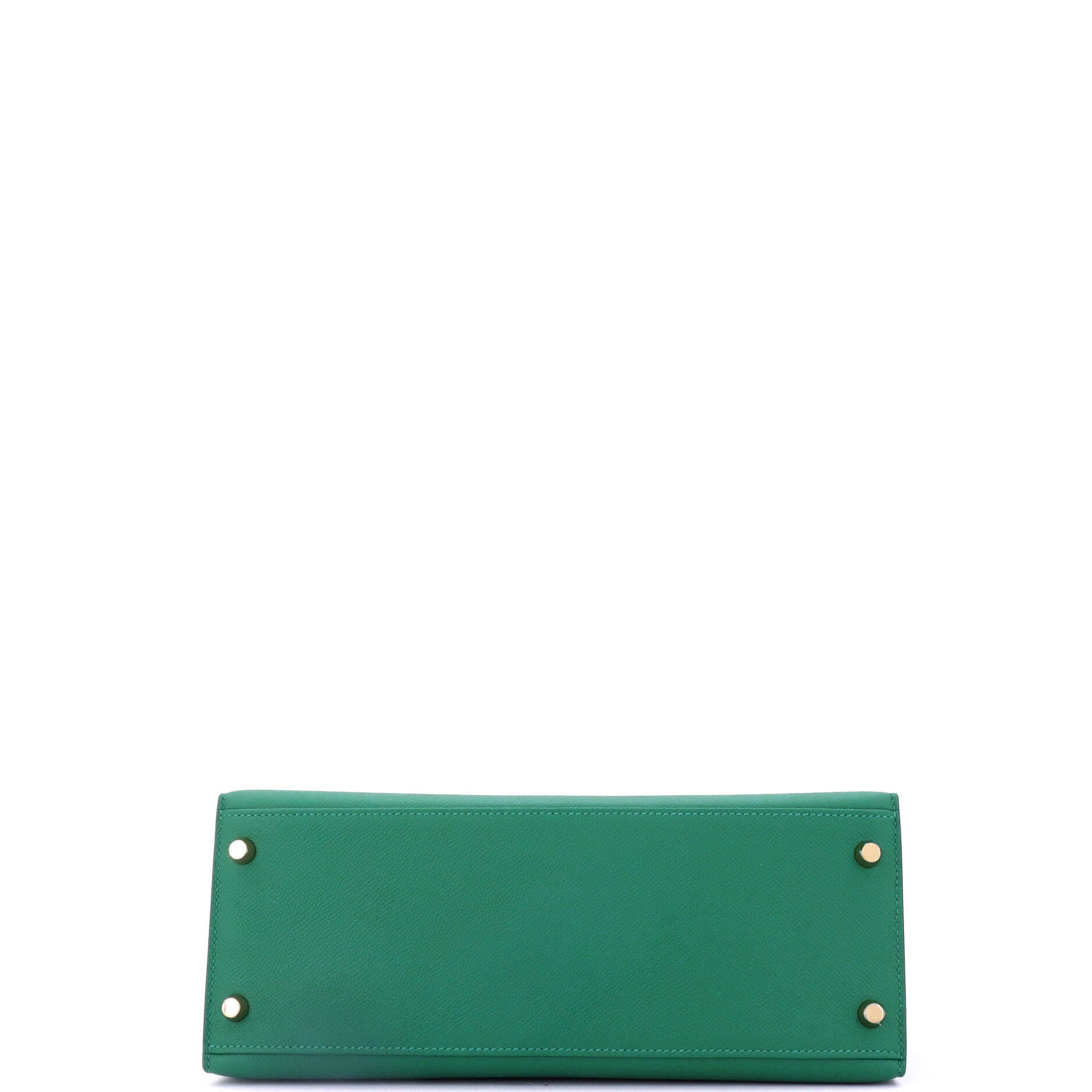 Hermes Kelly Handbag Green Epsom with Gold Hardware 28