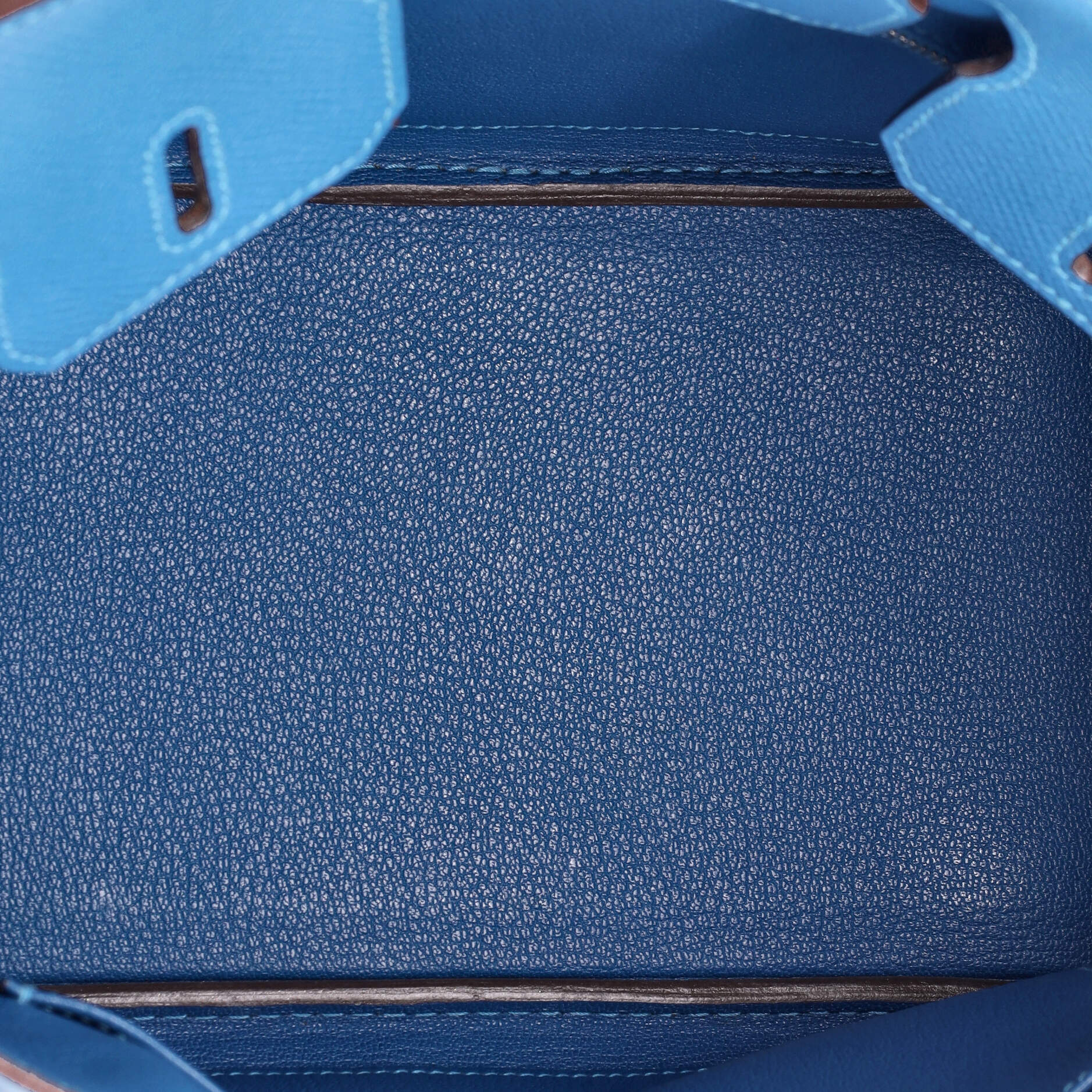 Hermes Birkin Handbag Blue Epsom with Palladium Hardware 25