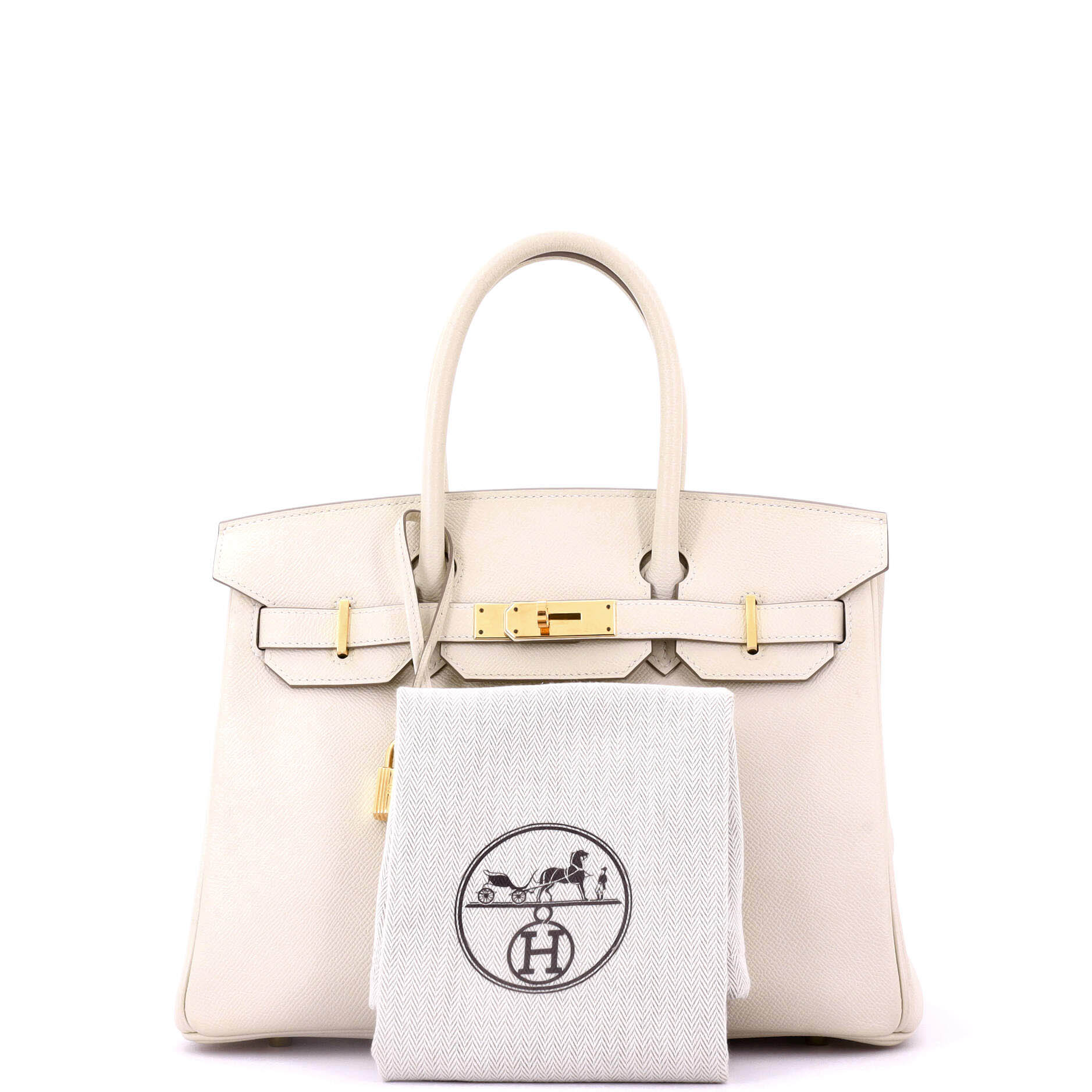 Hermes Birkin Handbag Light Epsom with Gold Hardware 30