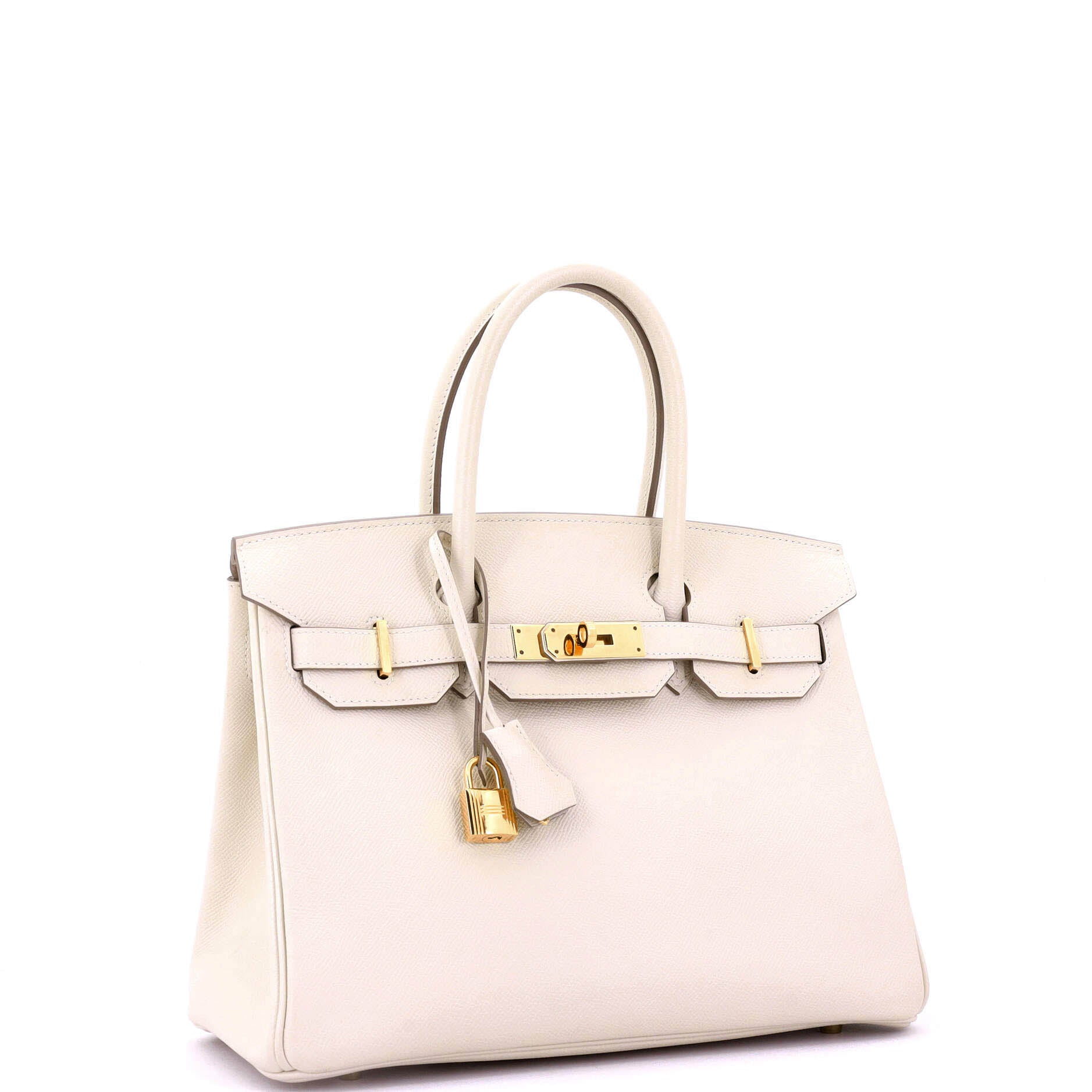 Hermes Birkin Handbag Light Epsom with Gold Hardware 30