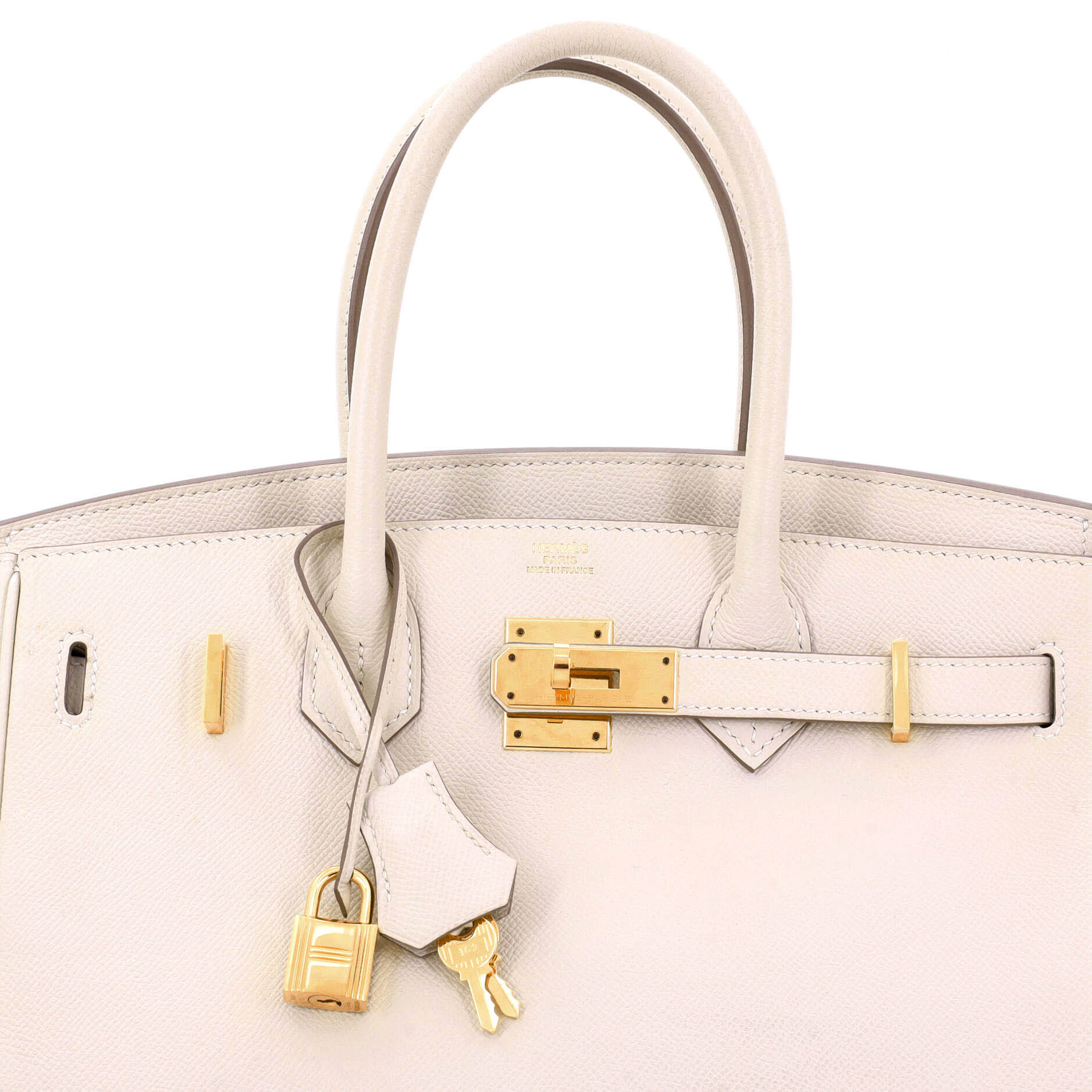 Hermes Birkin Handbag Light Epsom with Gold Hardware 30
