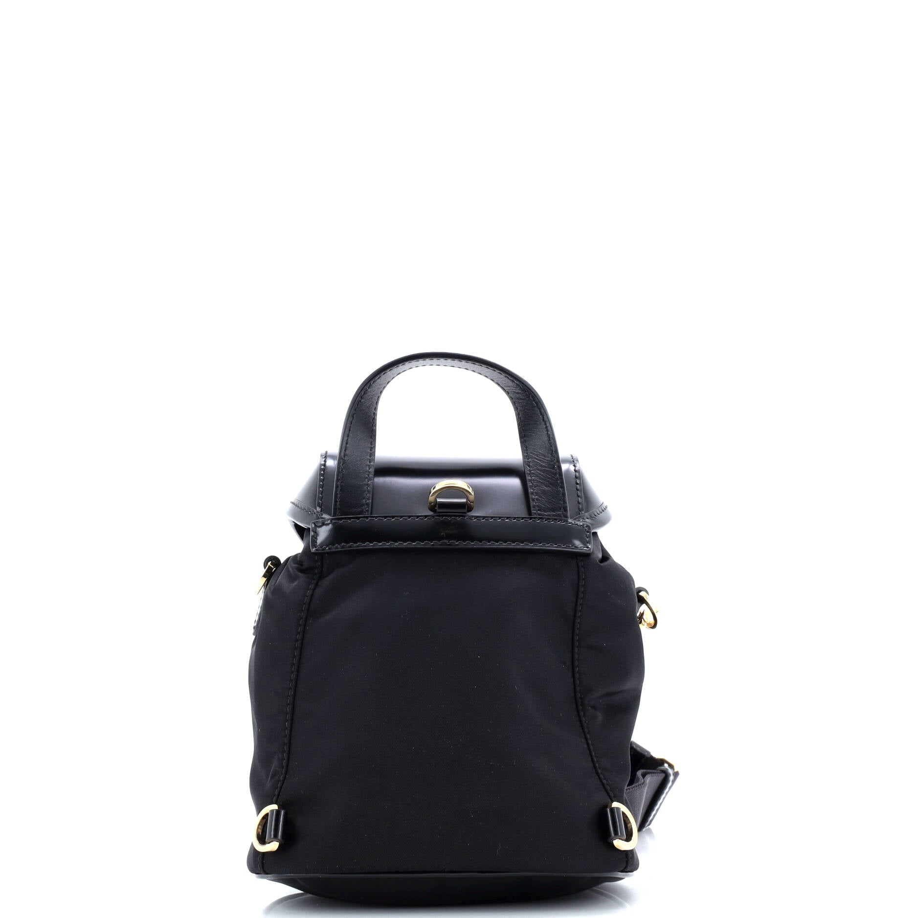 Prada Front Pocket Buckle Backpack Re-Nylon and Spazzolato Leather Mini