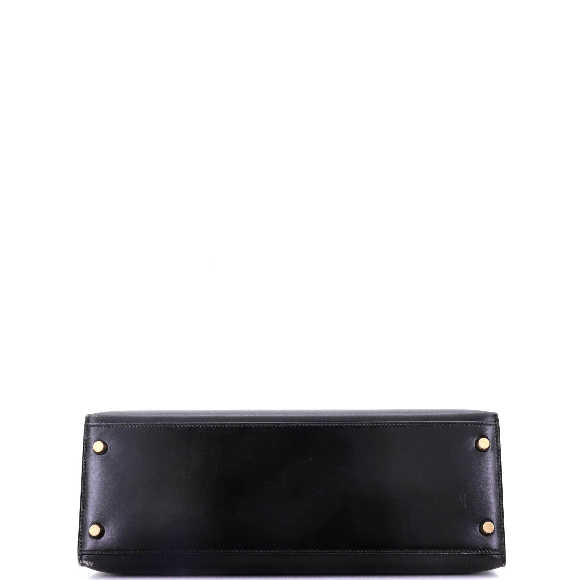 Hermes Kelly Handbag Black Box Calf with Gold Hardware 32