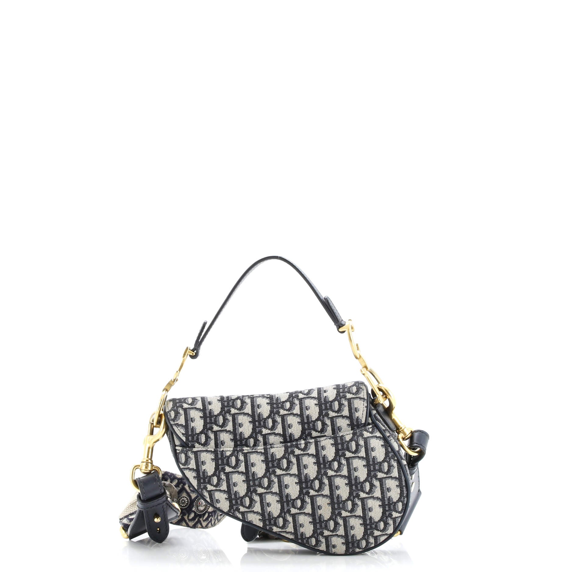 Christian Dior Saddle Handbag with Strap Oblique Canvas Mini
