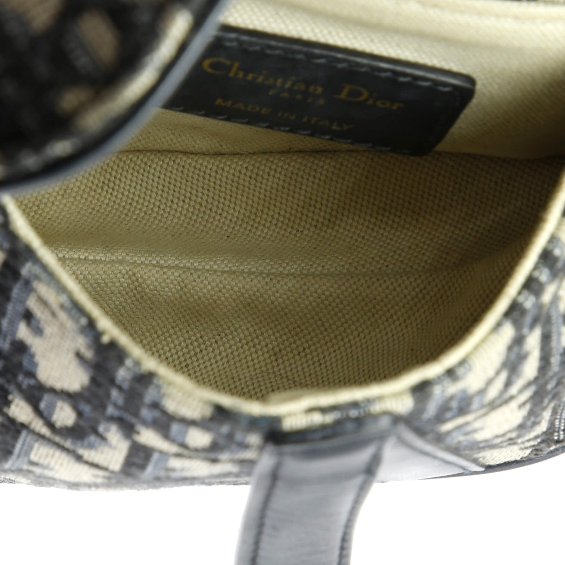Christian Dior Saddle Handbag with Strap Oblique Canvas Mini