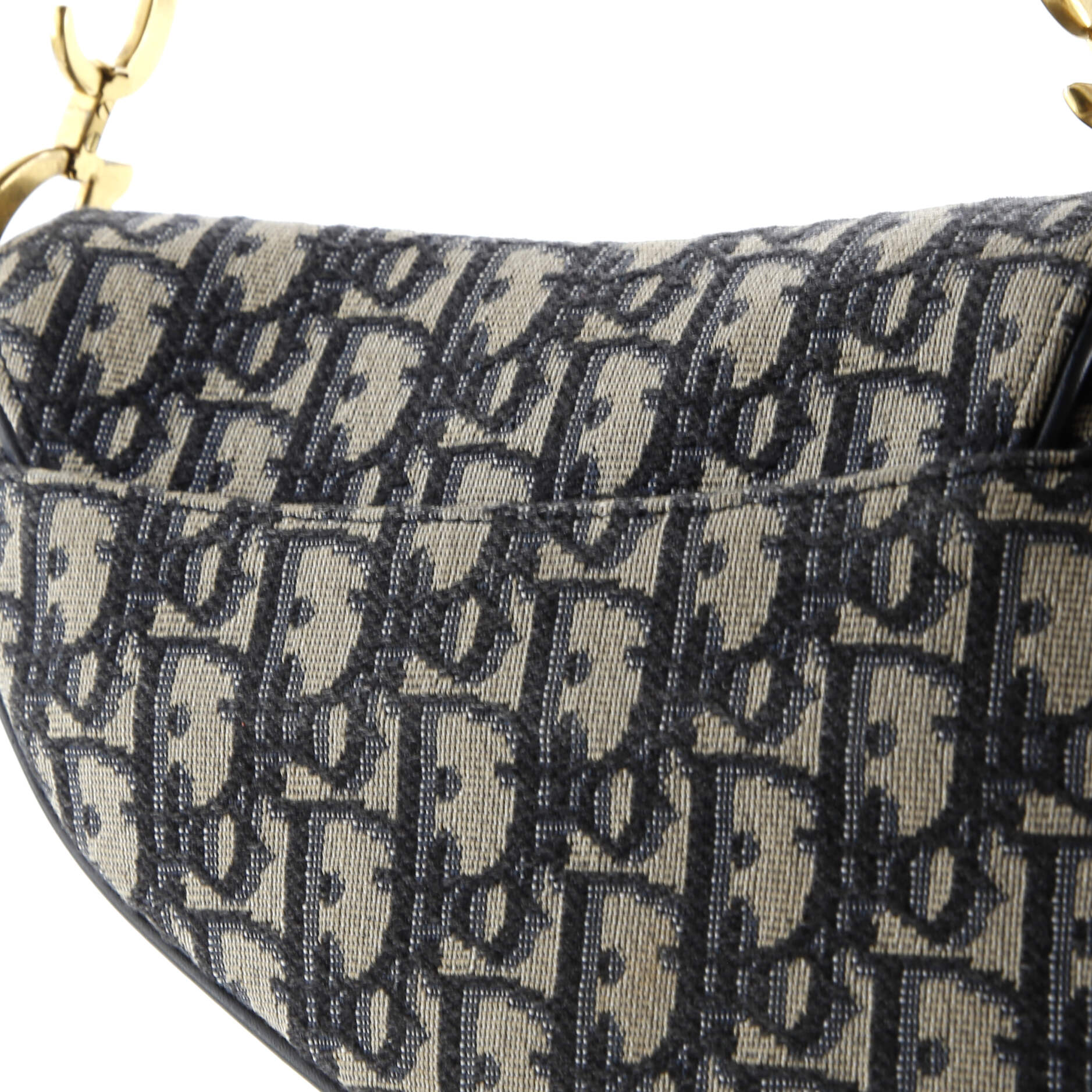 Christian Dior Saddle Handbag with Strap Oblique Canvas Mini