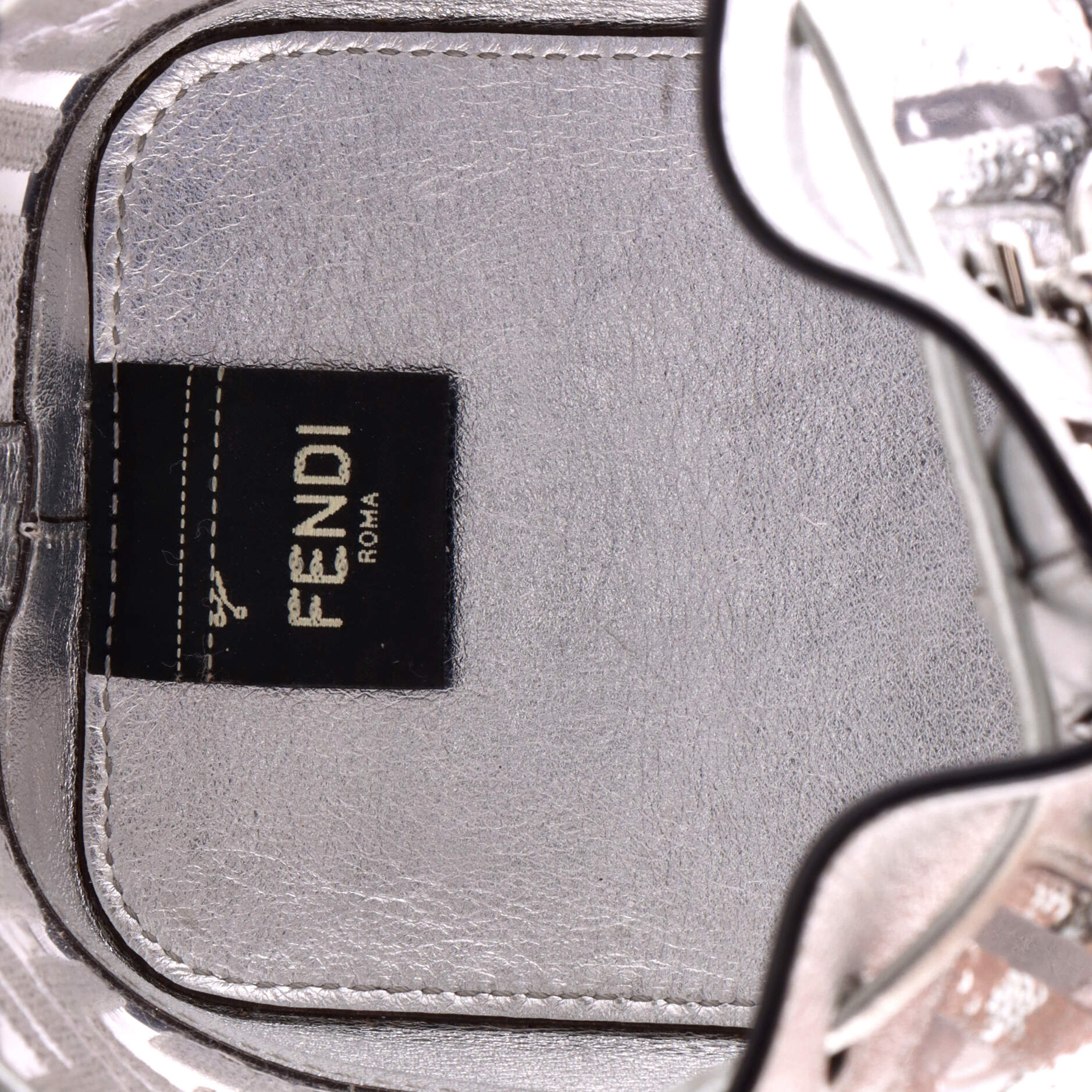 Fendi Mon Tresor Bucket Bag Sequin Zucca Embroidered PVC Mini