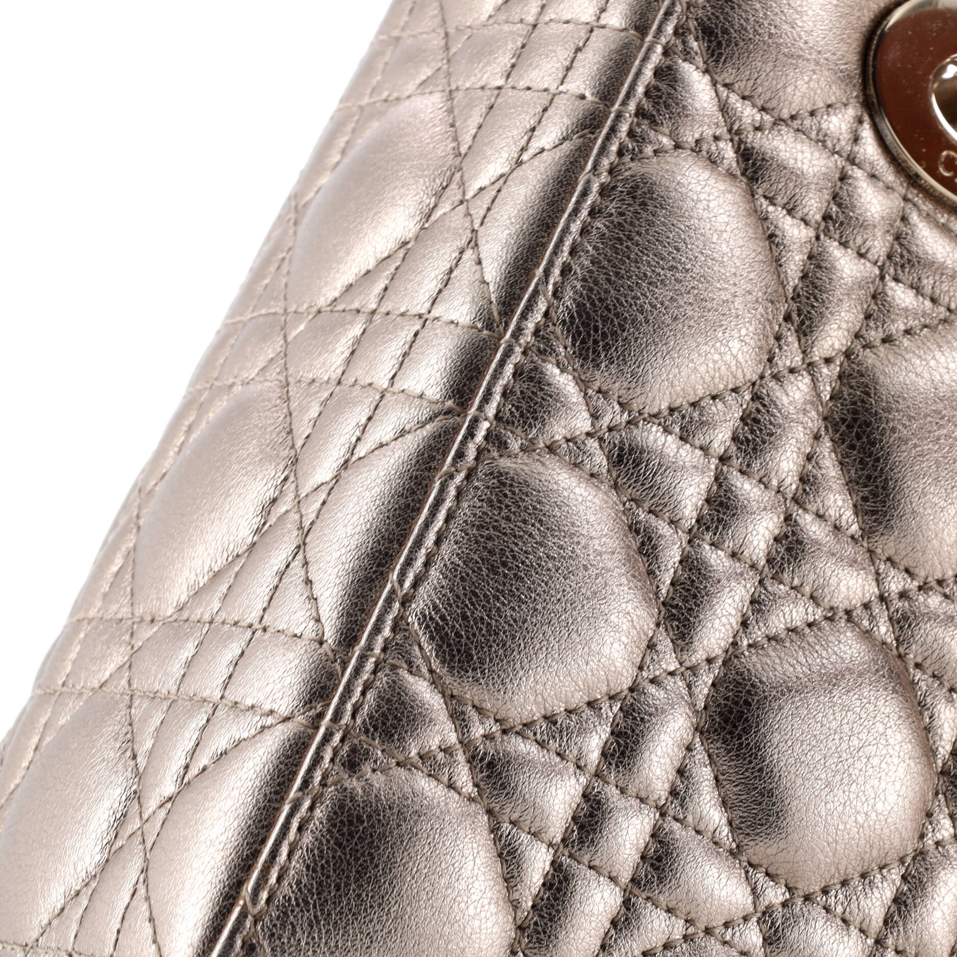Christian Dior My ABCDior Lady Dior Bag Metallic Cannage Quilt Leather