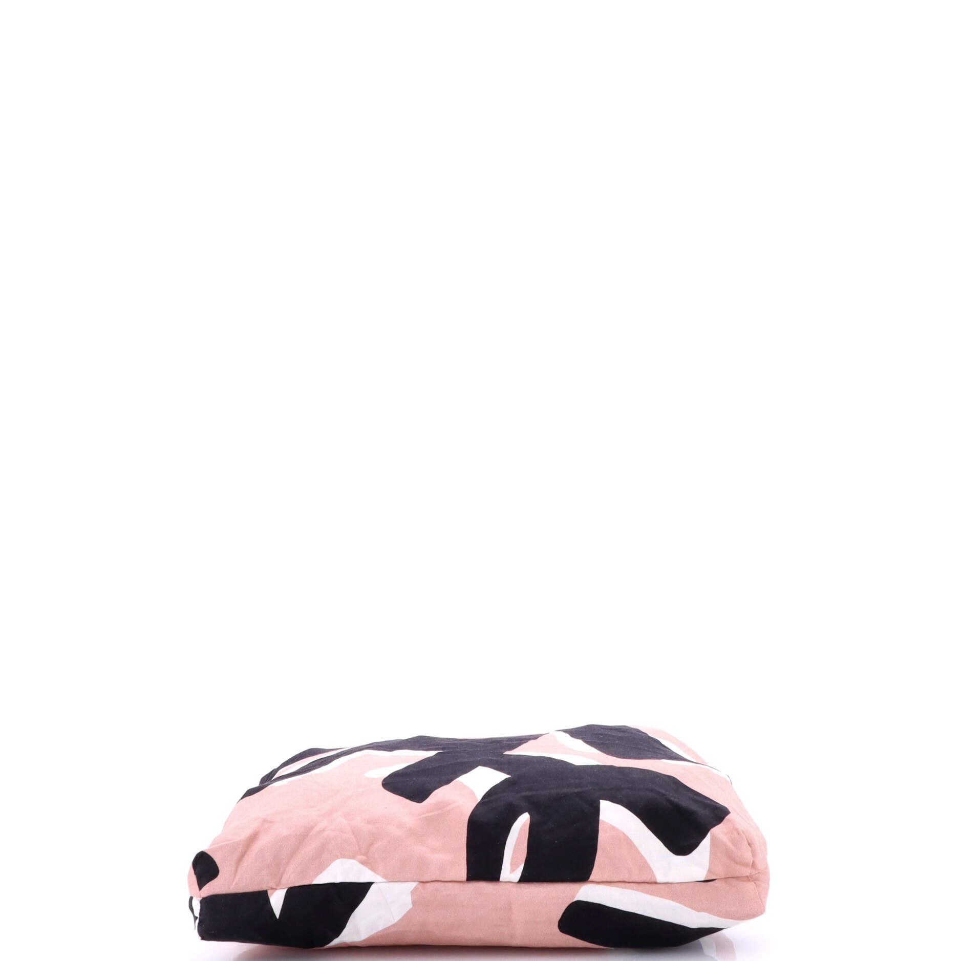 Chanel Foldable Tote Bag with Chain Quilted Caviar with Printed Nylon