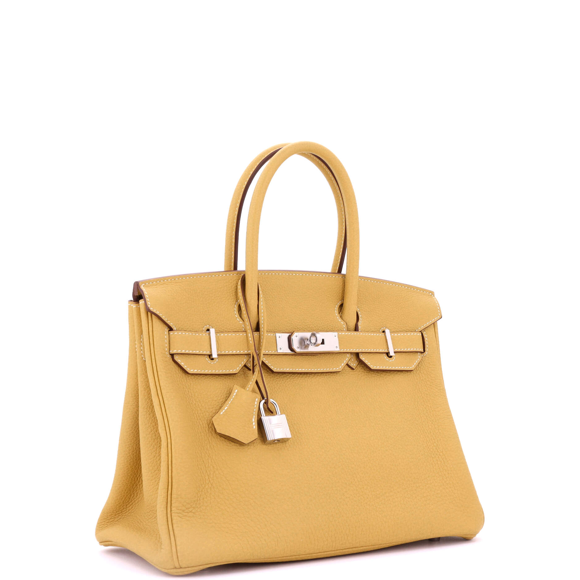 Hermes Birkin Handbag Yellow Togo with Palladium Hardware 30
