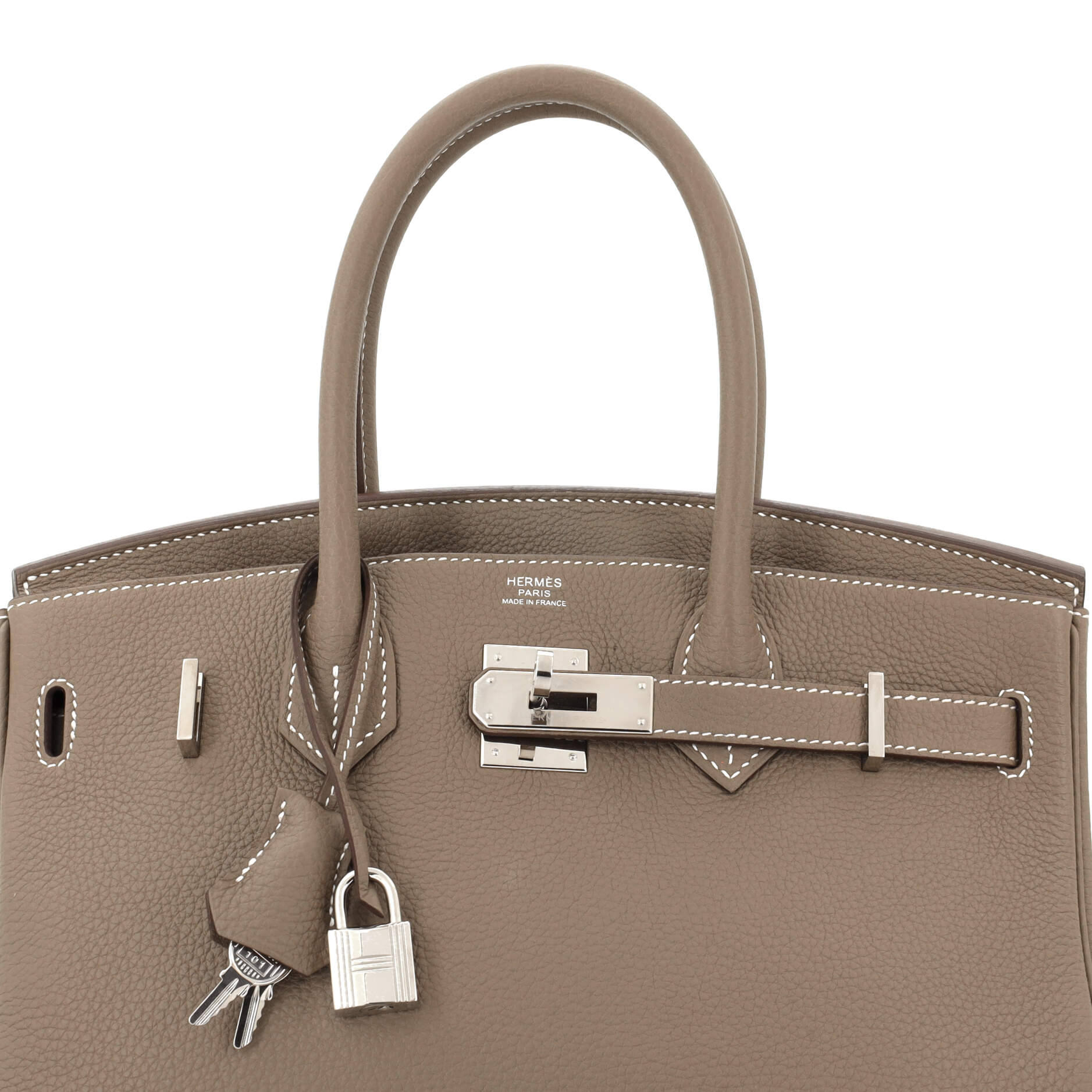 Hermes Birkin Handbag Grey Togo with Palladium Hardware 30