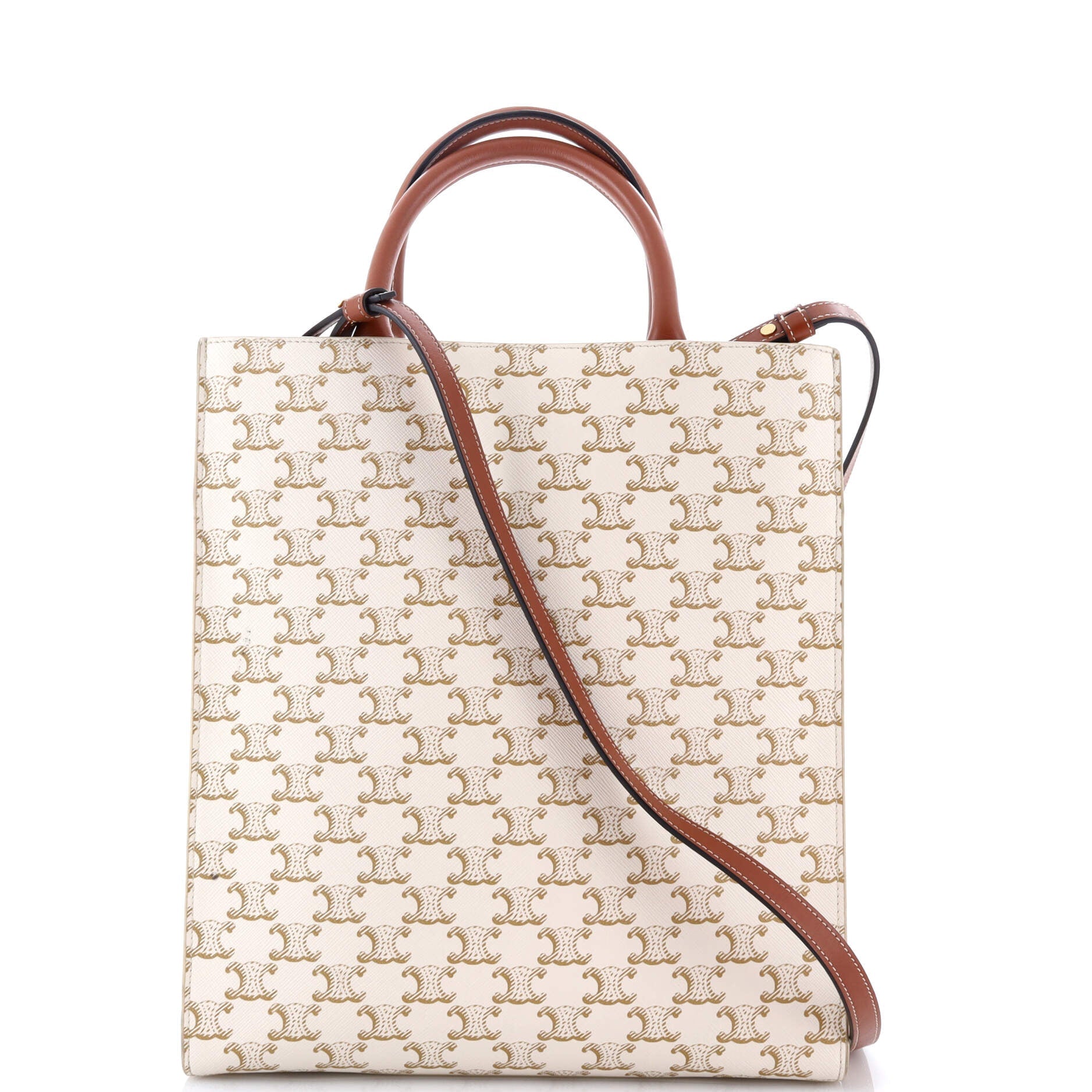 Celine Vertical Cabas Tote Triomphe Coated Canvas Small