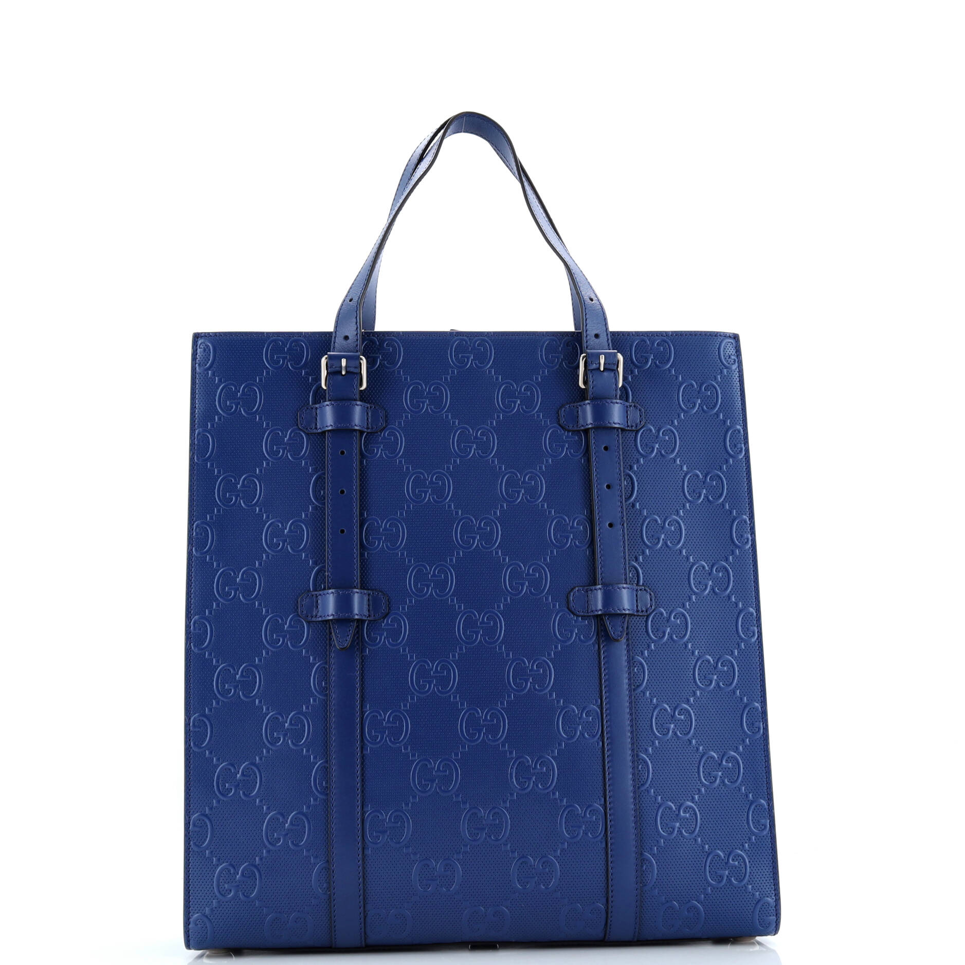 Gucci Tote Bag GG Embossed Perforated Leather Medium