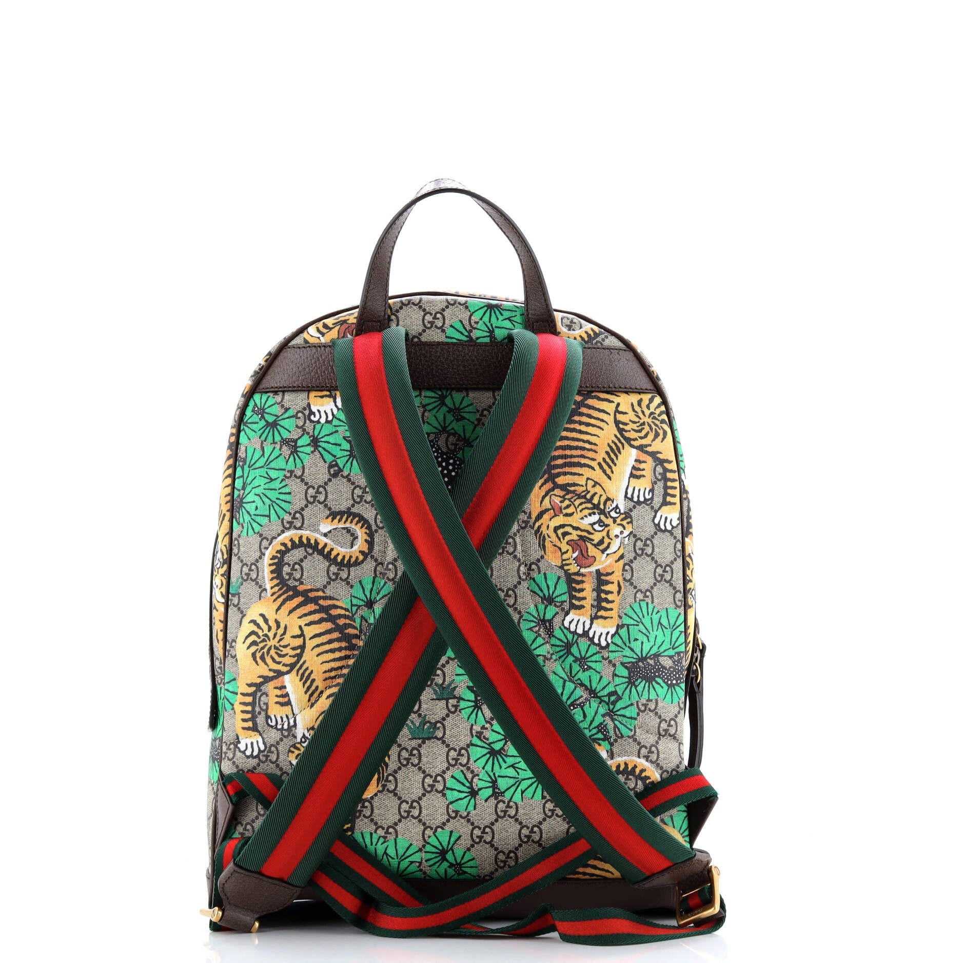 Gucci Zip Pocket Backpack Bengal Print GG Coated Canvas Medium
