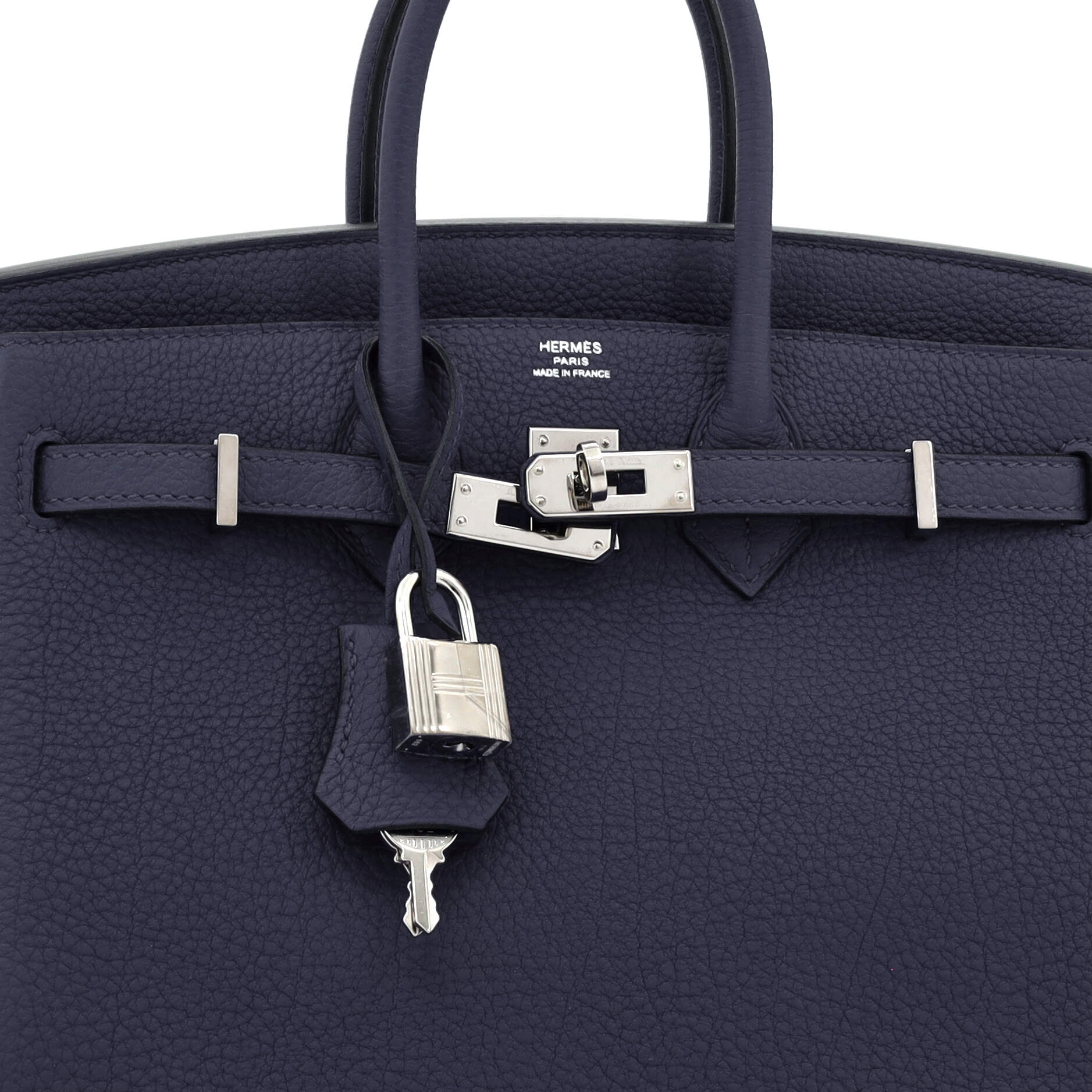 Hermes Birkin Handbag Blue Togo with Palladium Hardware 25