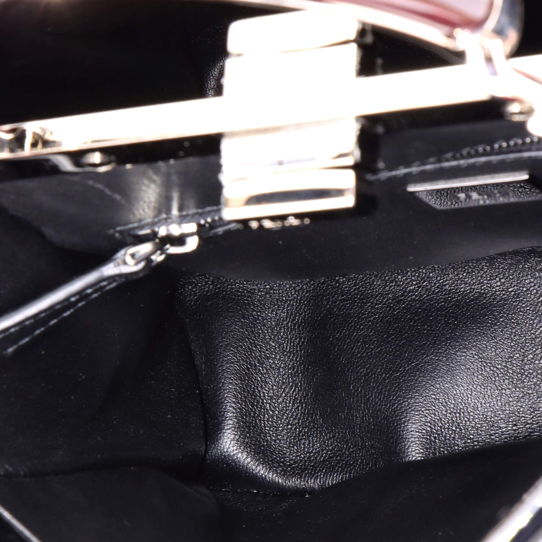 Fendi Resin Handle Peekaboo Bag Patent Mini