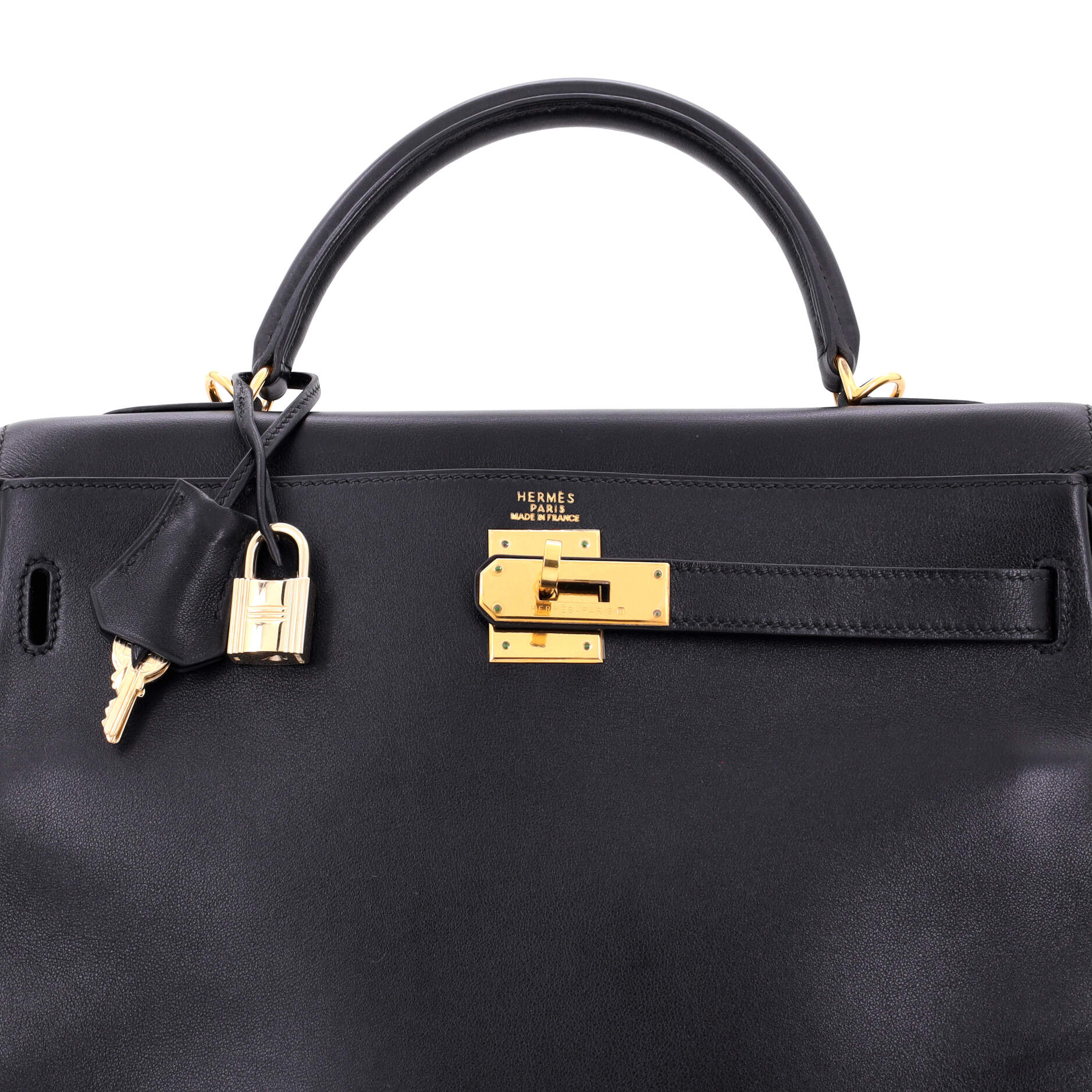 Hermes Kelly Handbag Black Gulliver with Gold Hardware 32