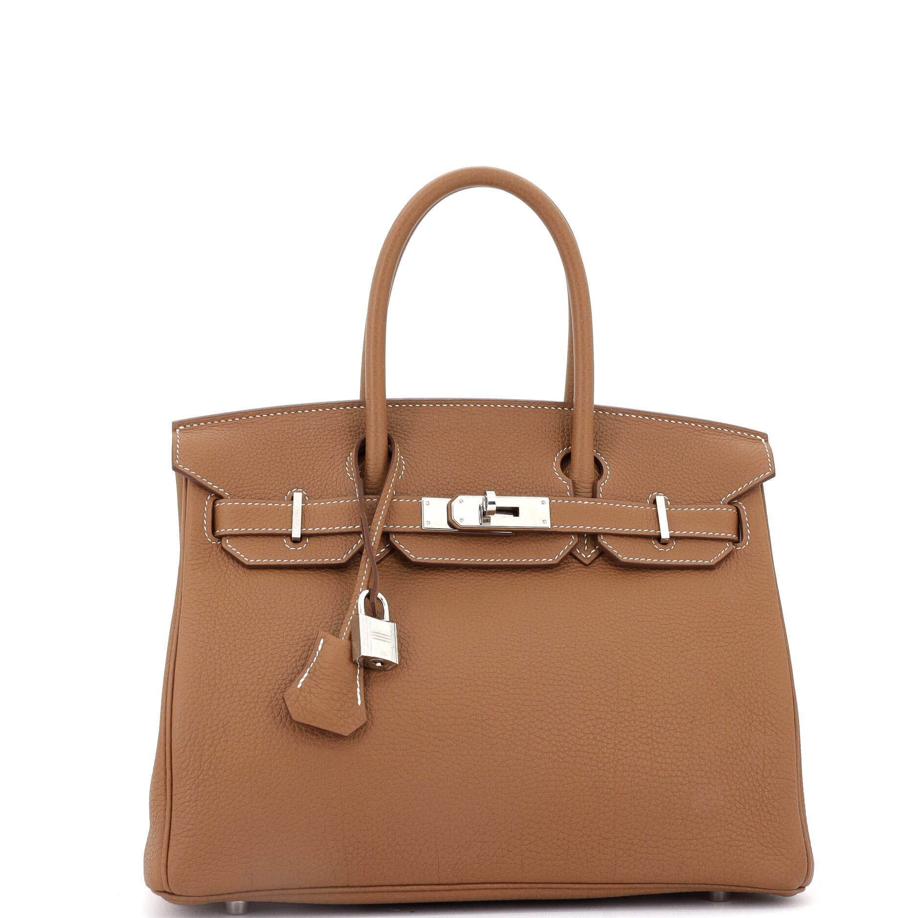 Hermes Birkin Handbag Brown Togo with Palladium Hardware 30