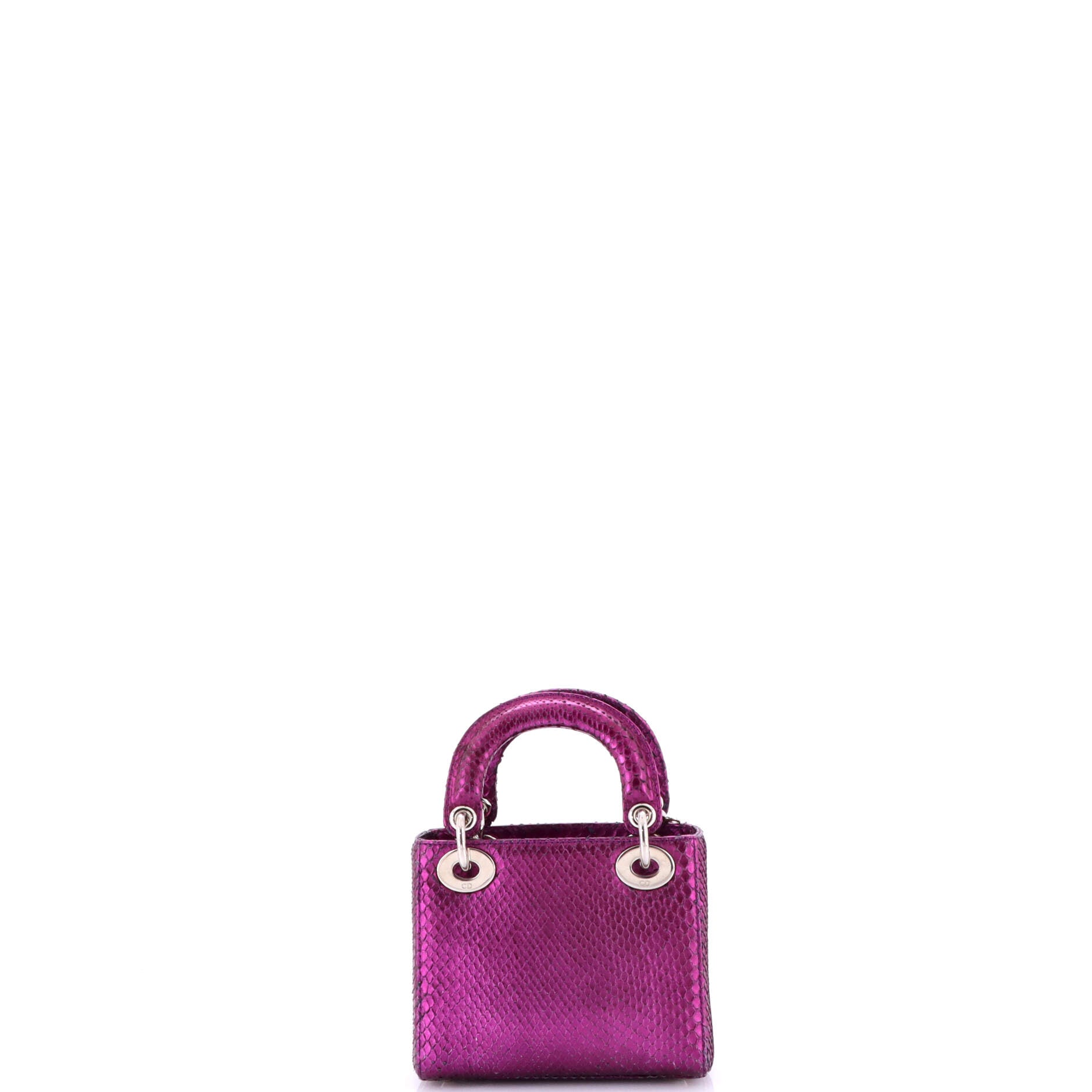 Christian Dior Lady Dior Chain Bag Metallic Snakeskin Mini