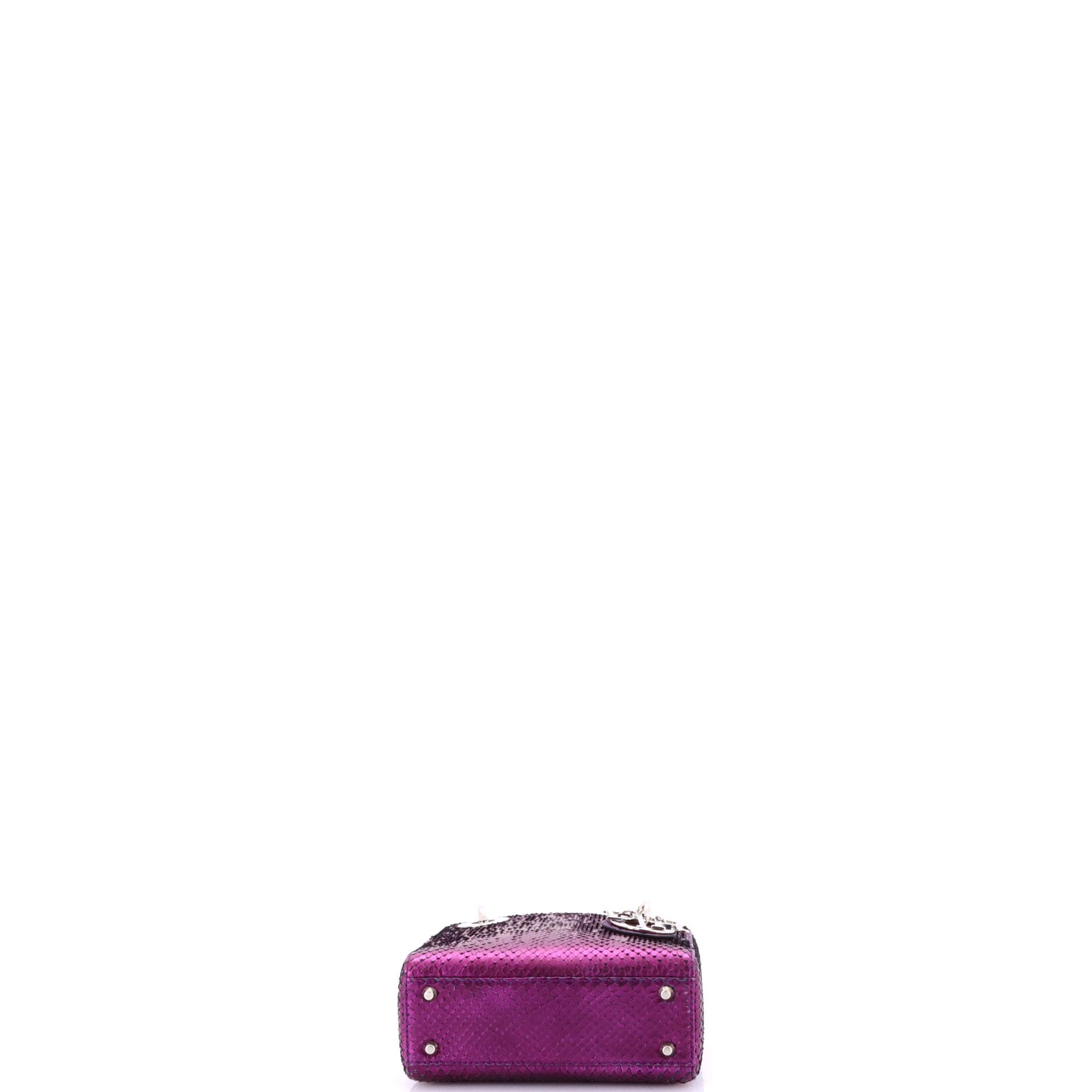 Christian Dior Lady Dior Chain Bag Metallic Snakeskin Mini
