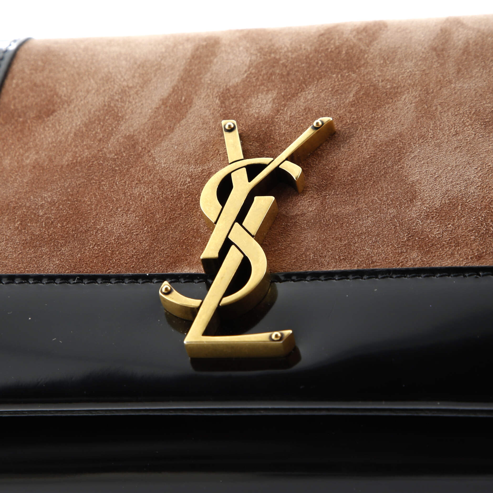 Saint Laurent Classic Monogram Crossbody Bag Patent and Suede Small
