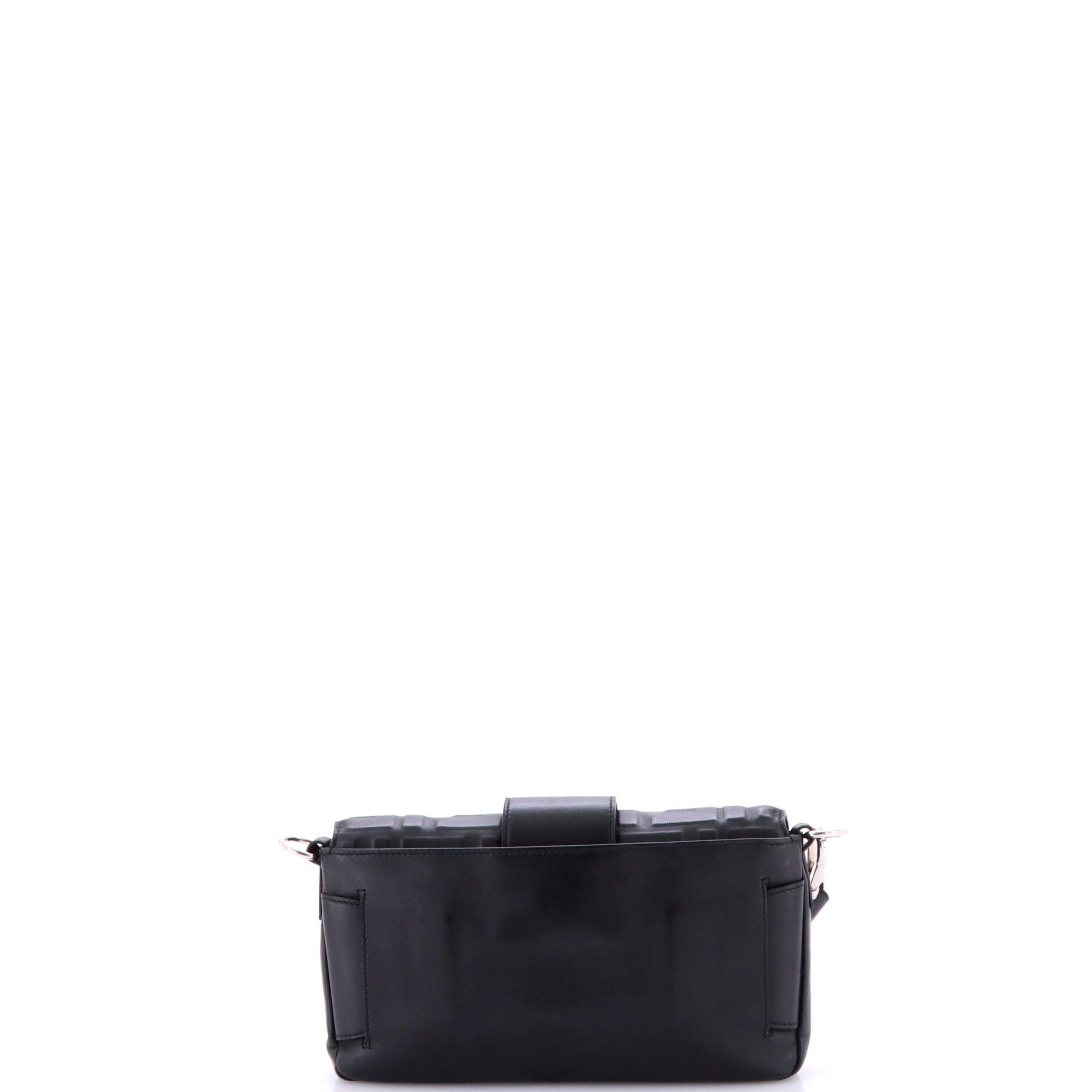 Fendi Baguette Convertible Belt Bag Zucca Embossed Leather Medium