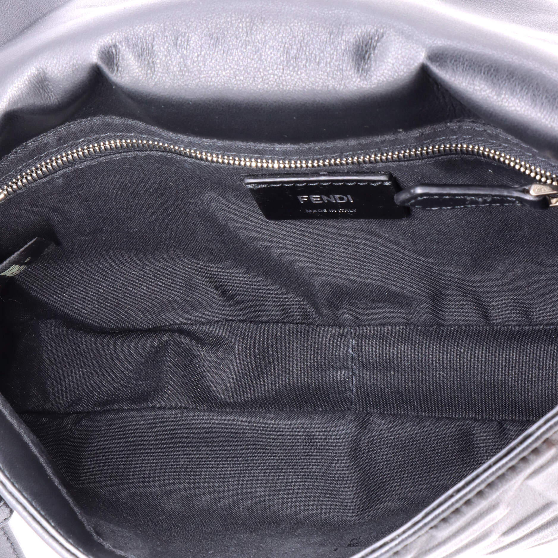 Fendi Baguette Convertible Belt Bag Zucca Embossed Leather Medium