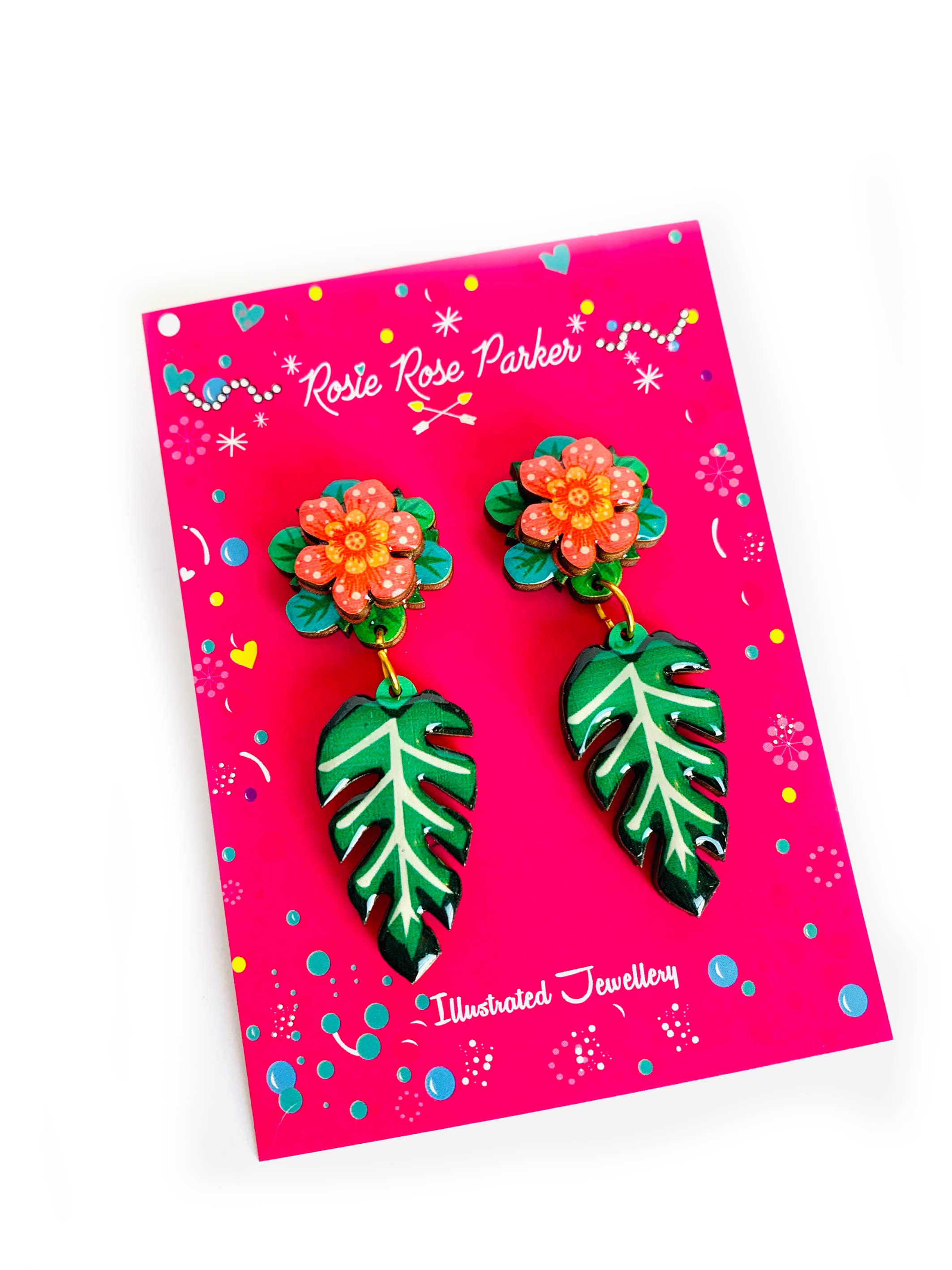 Tropical Flower Earrings by Rosie Rose Parker