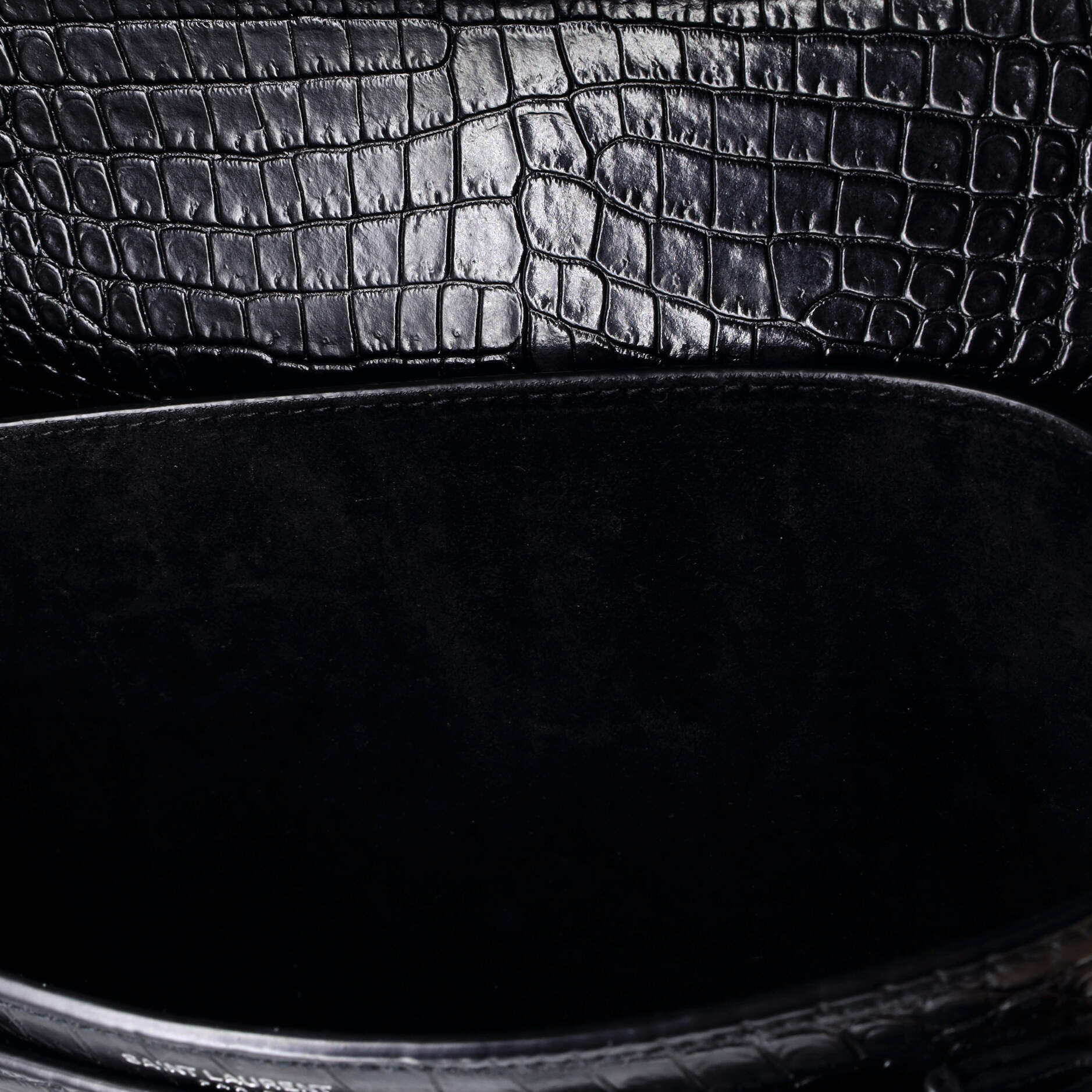 Saint Laurent Sunset Crossbody Bag Crocodile Embossed Leather Medium