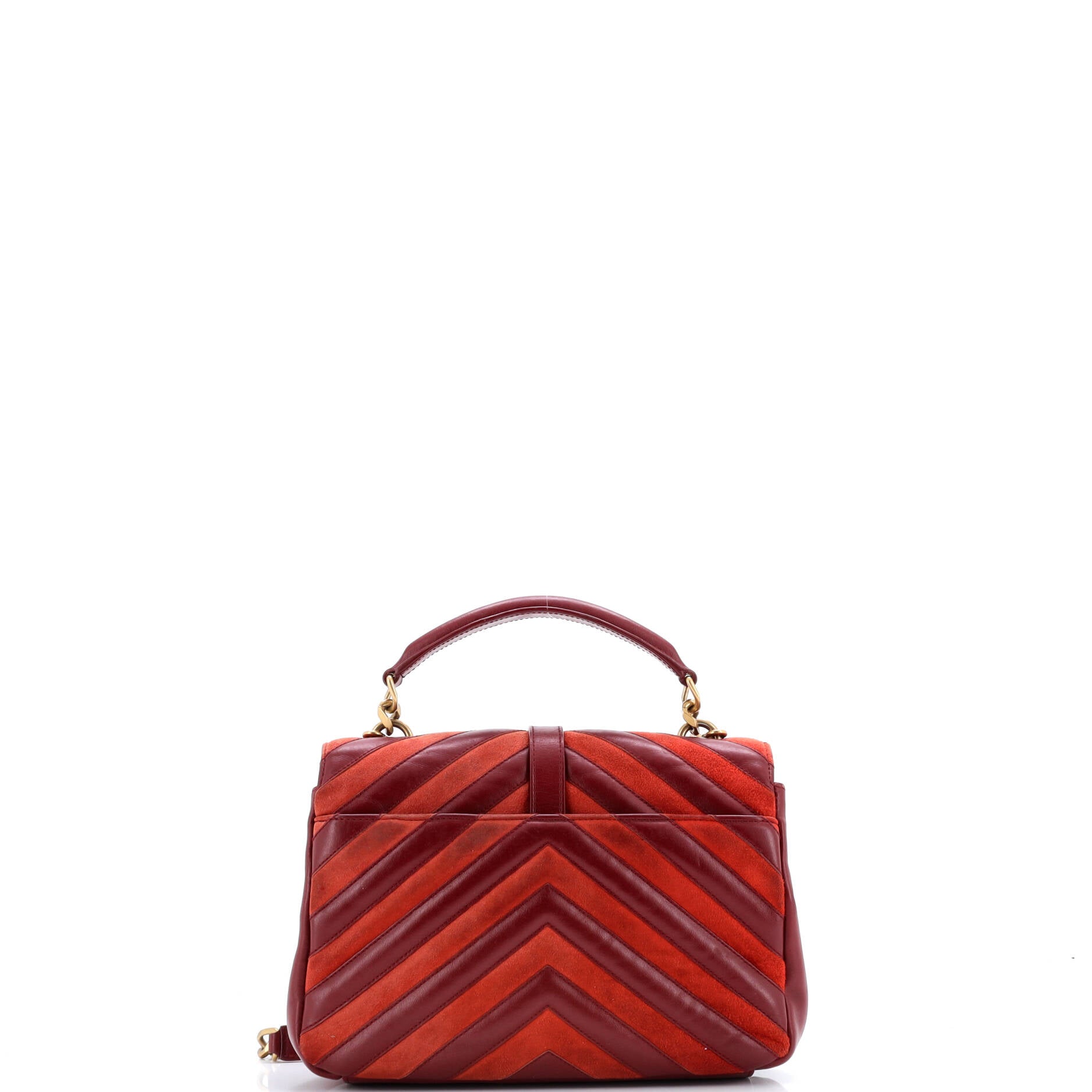 Saint Laurent Classic Monogram College Bag Matelasse Chevron Leather and Suede Medium